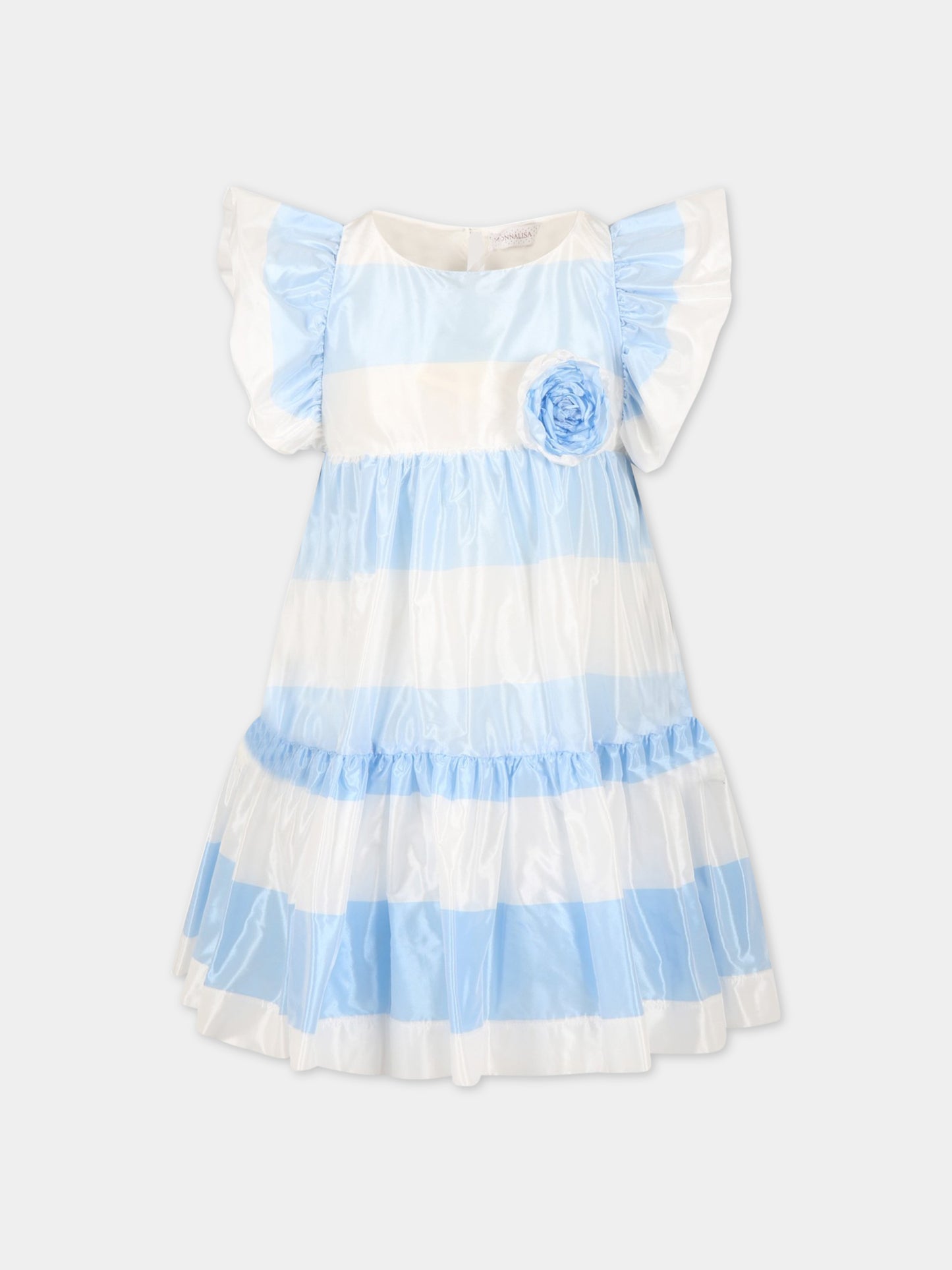 Vestito multicolor per bambina con fiore,Monnalisa,71A909 1410 0152