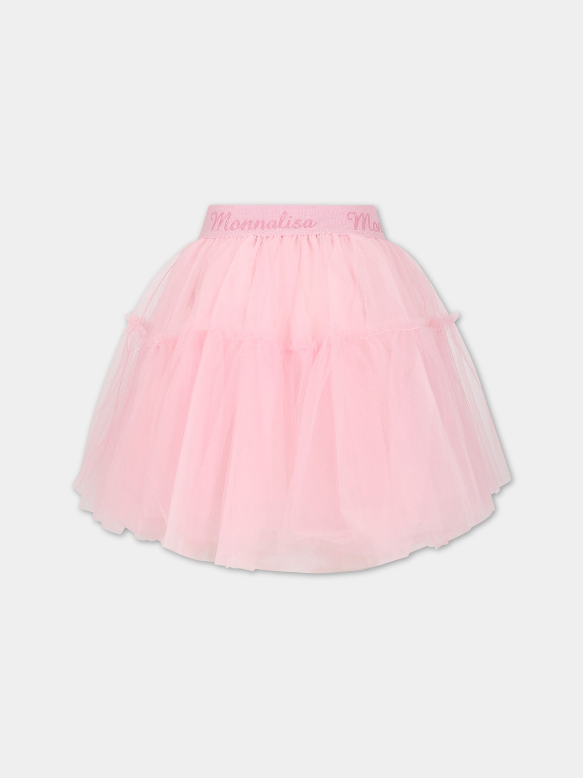Gonna rosa per bambina con logo,Monnalisa,17AGON T9945 0090