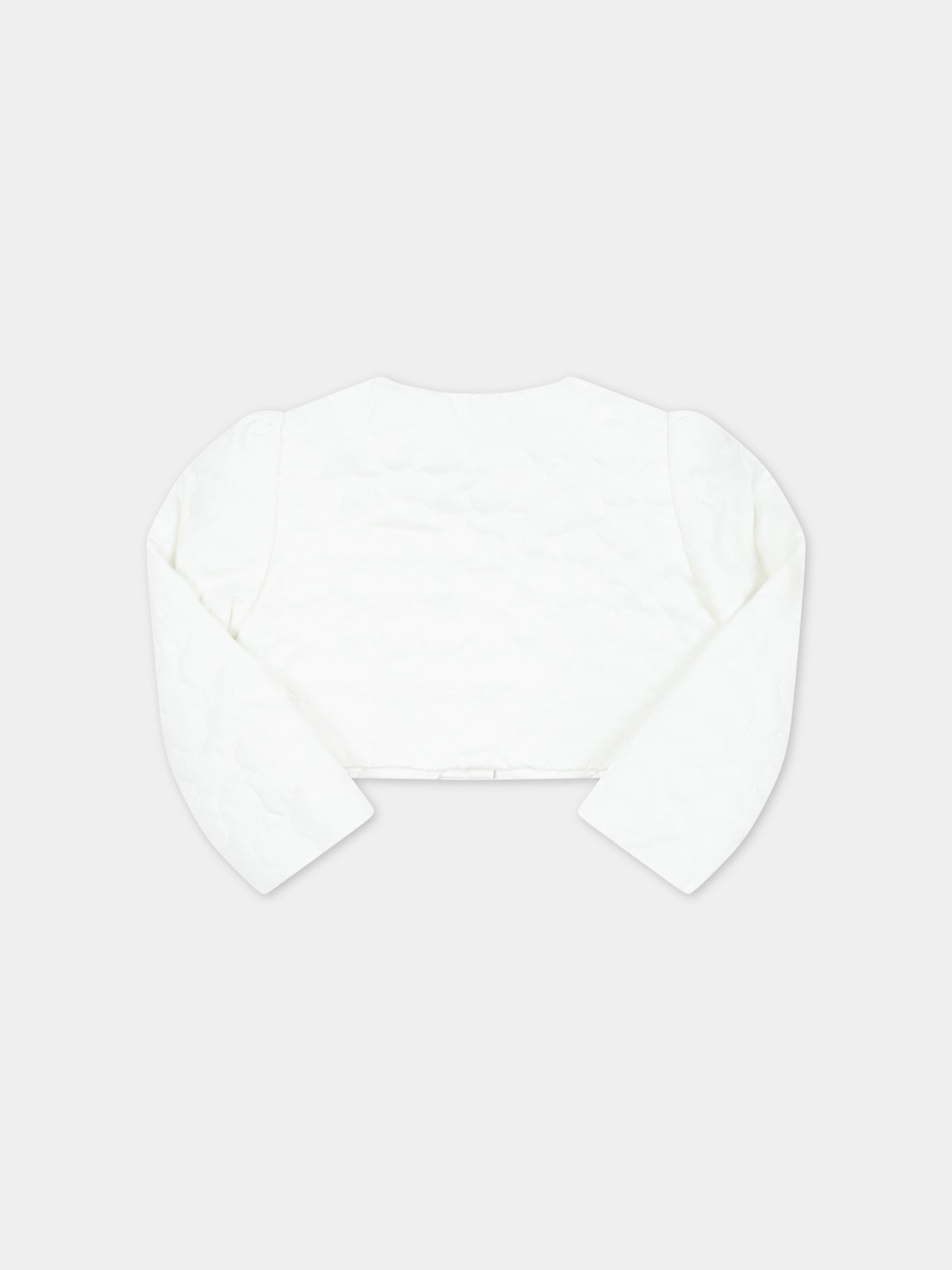 Piumino bianco per neonata con patch logato,Monnalisa,73A101 1408 0001