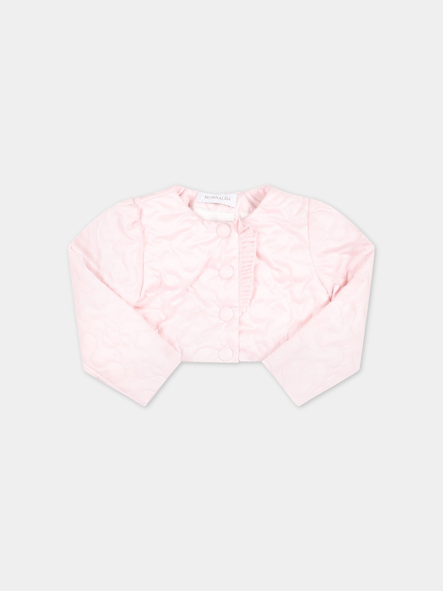 Piumino rosa per neonata con patch logato,Monnalisa,73A101 1408 0091