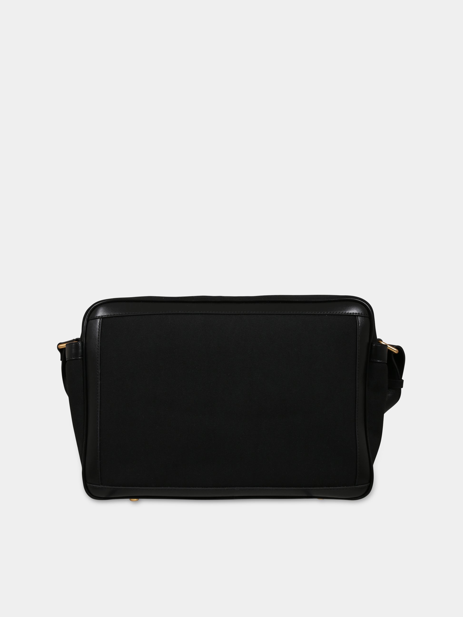 Borsa-mamma nera per neonati con logo bianco,Balmain Kids,BS0608 Z0042 930