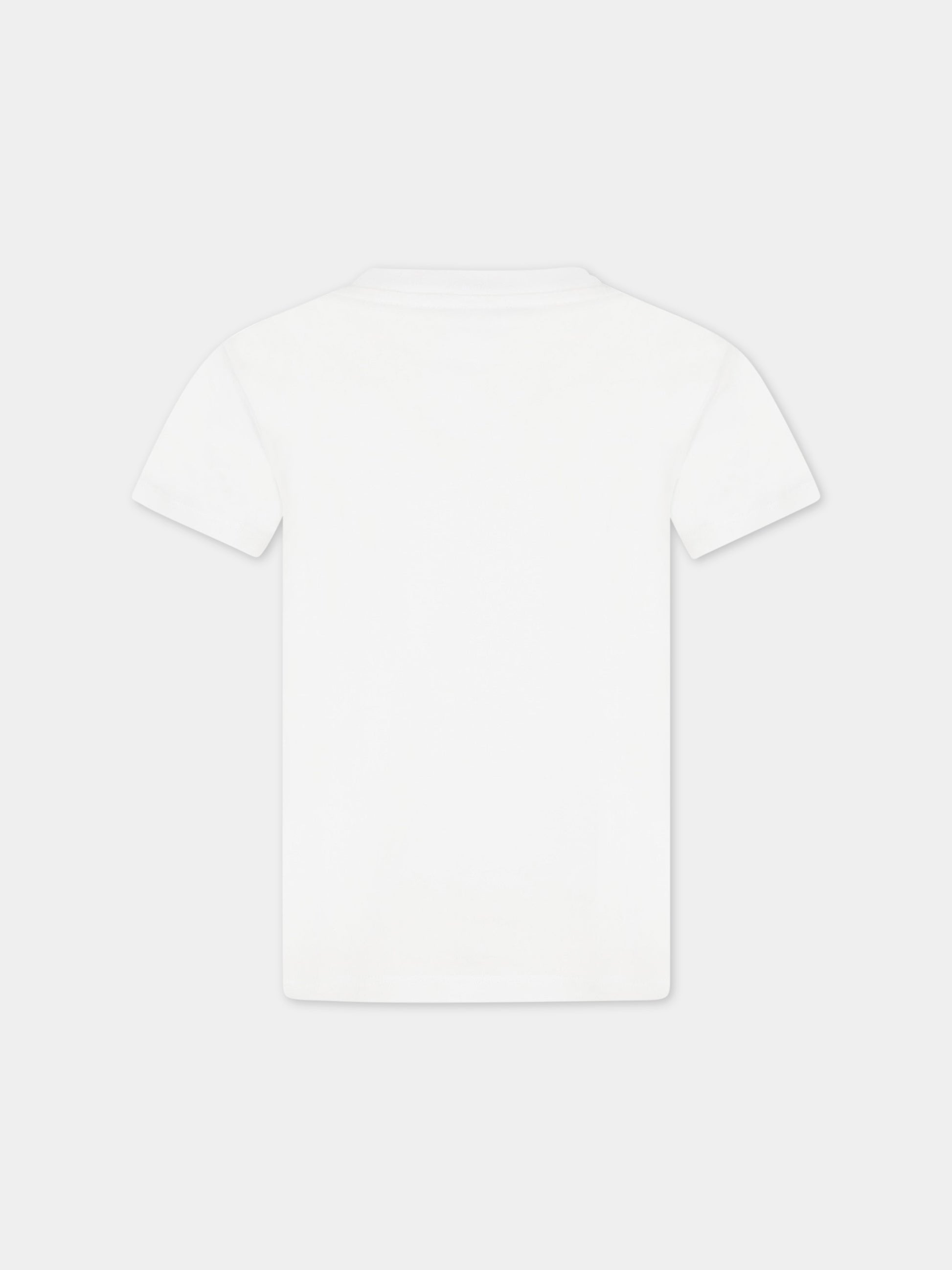 T-shirt bianca per bambina con logo dorato,Balmain Kids,BS8A01 Z0057 102