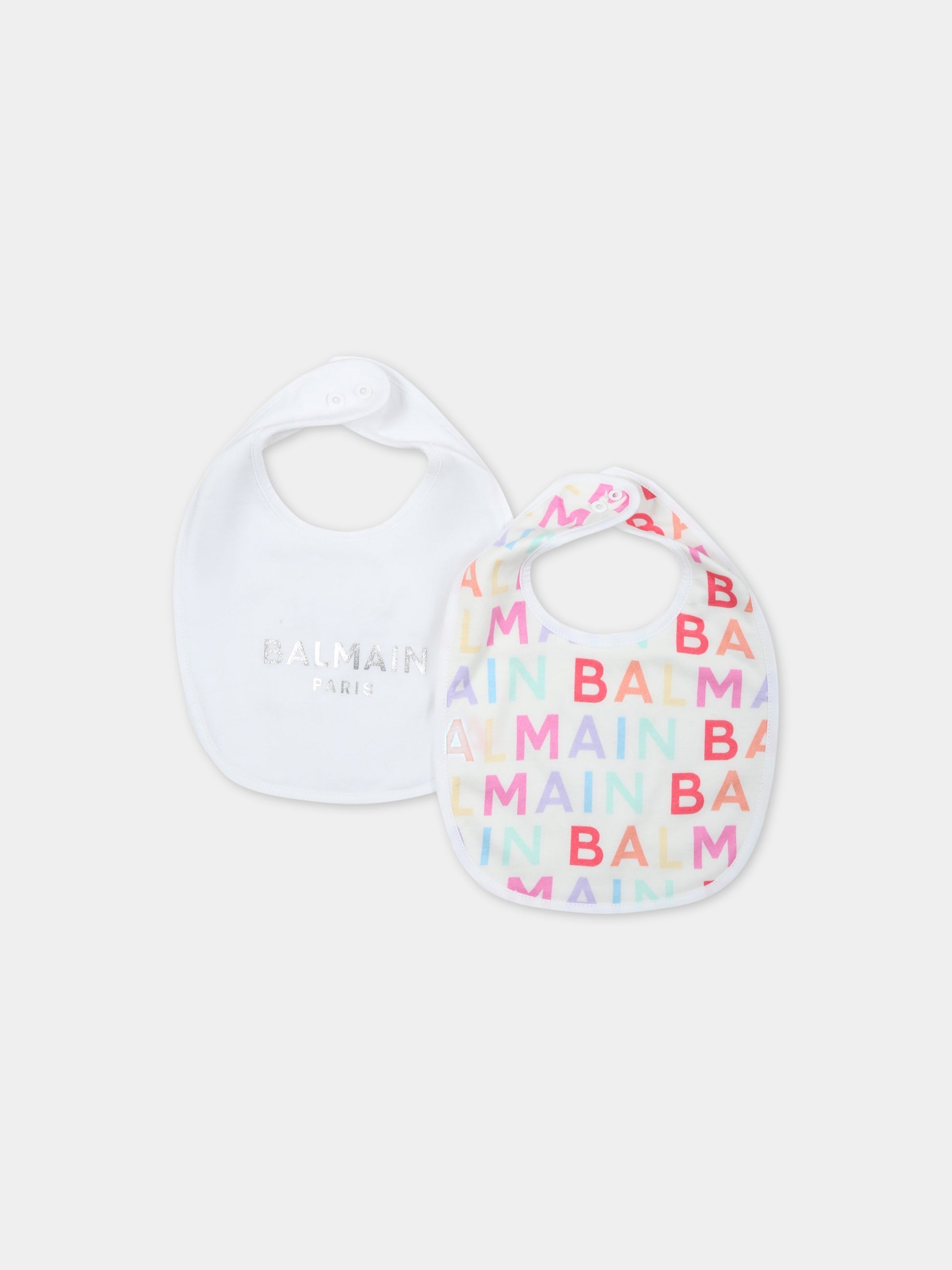 Set bianco per neonati con logo,Balmain Kids,BSB509 Z0057 999