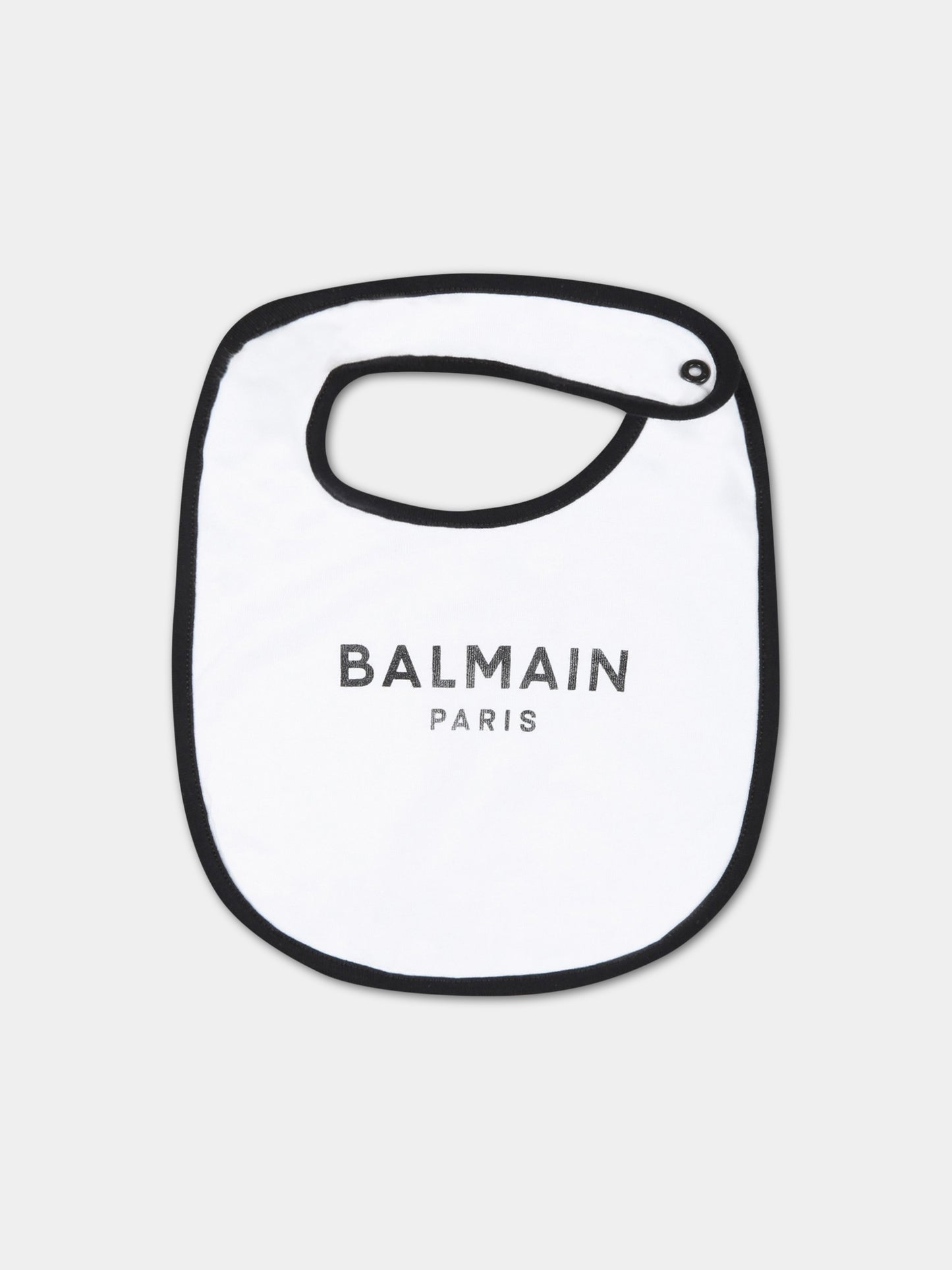 Set bianco e nero per neonato con logo nero,Balmain Kids,BSB539 Z0057 100NE