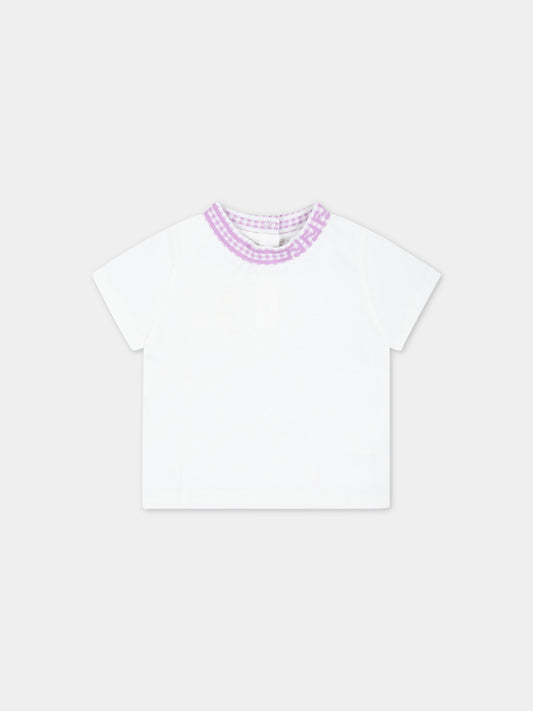 T-shirt bianca per neonata,Fendi Kids,BUI057 7AJ F1JDF