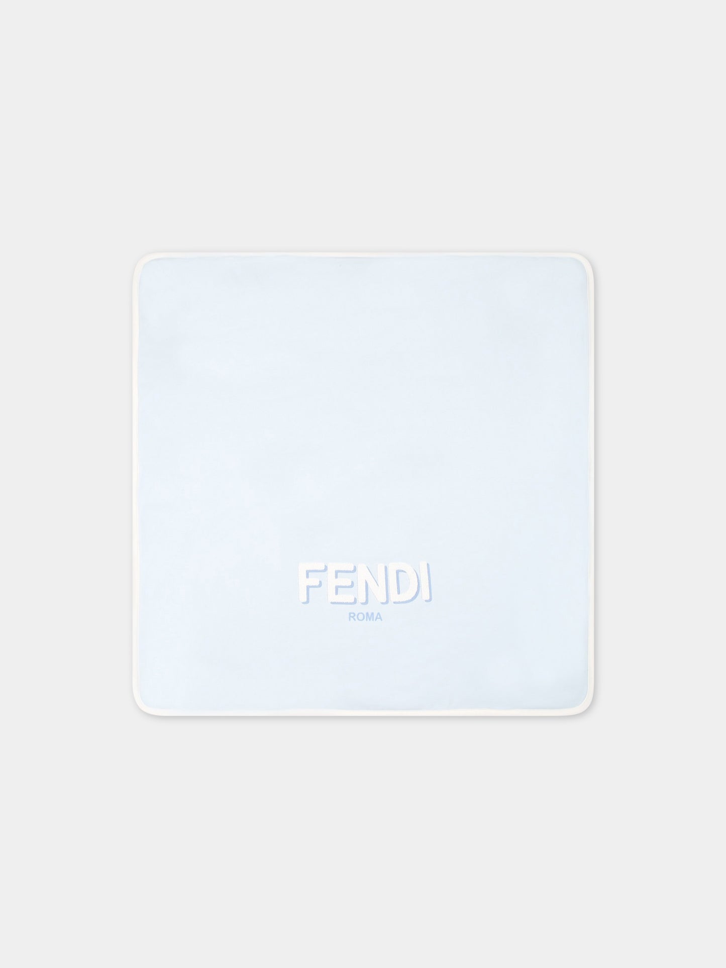 Coperta celeste per neonato con logo bianco,Fendi Kids,BUJ228 ST8 F19J4