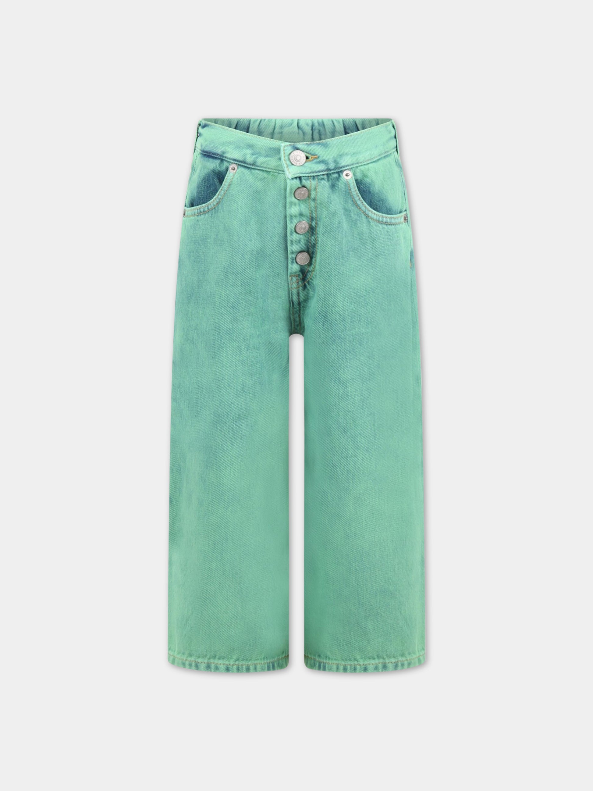 Jeans verde per bambina con patch logato,Mm6 Maison Margiela,M60053 MM00H M6506