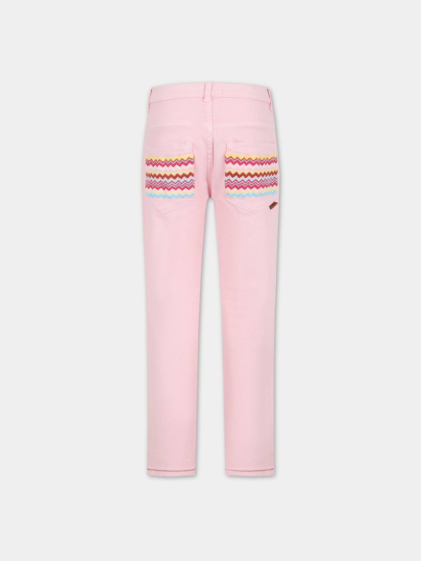 Pantaloni rosa per bambina con iconica stampa,Missoni,MS6P00 D0039 502RS