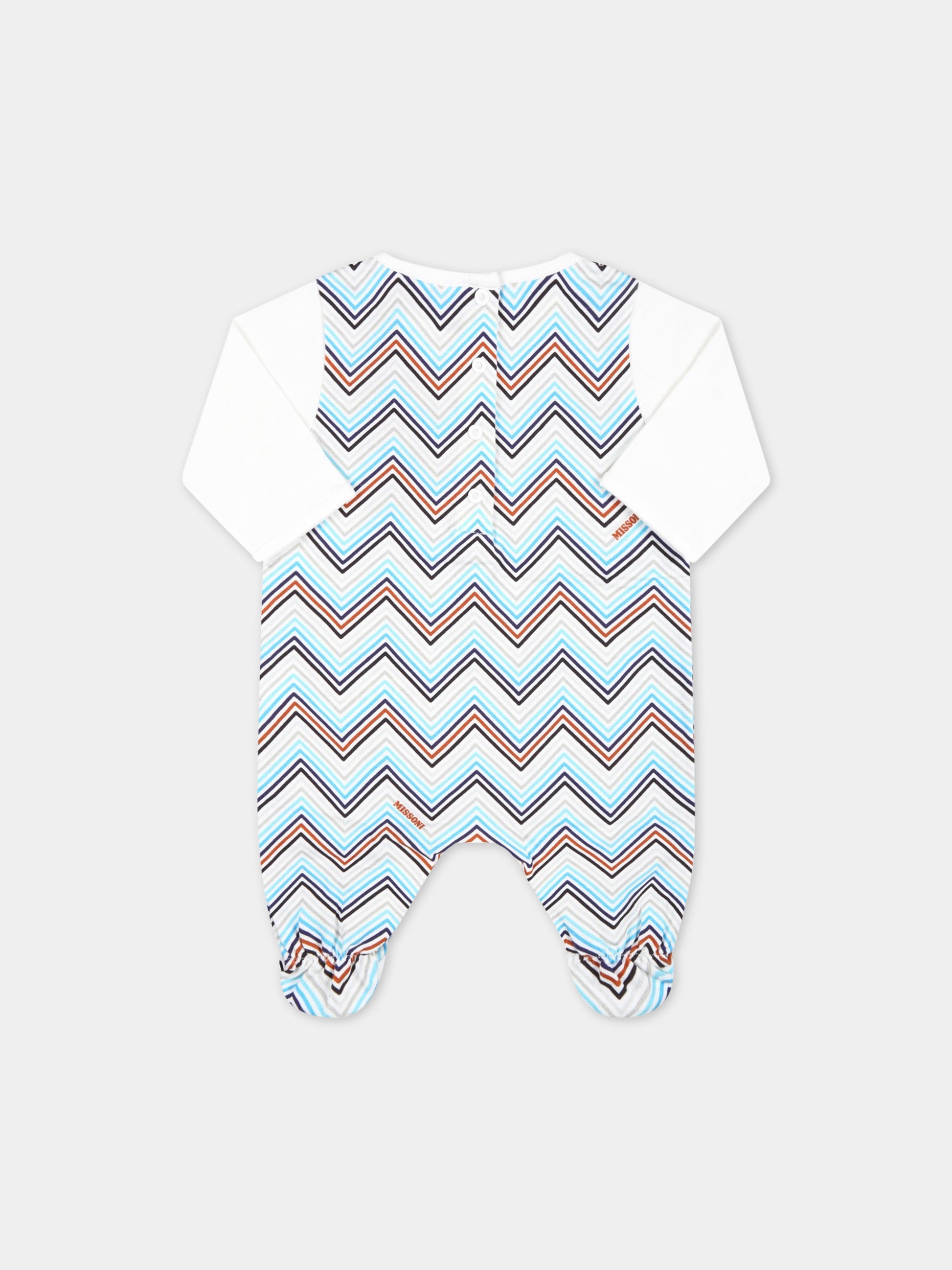 Set bianco per neonato con motivo a chevron,Missoni,MSB029 J0273 100BL
