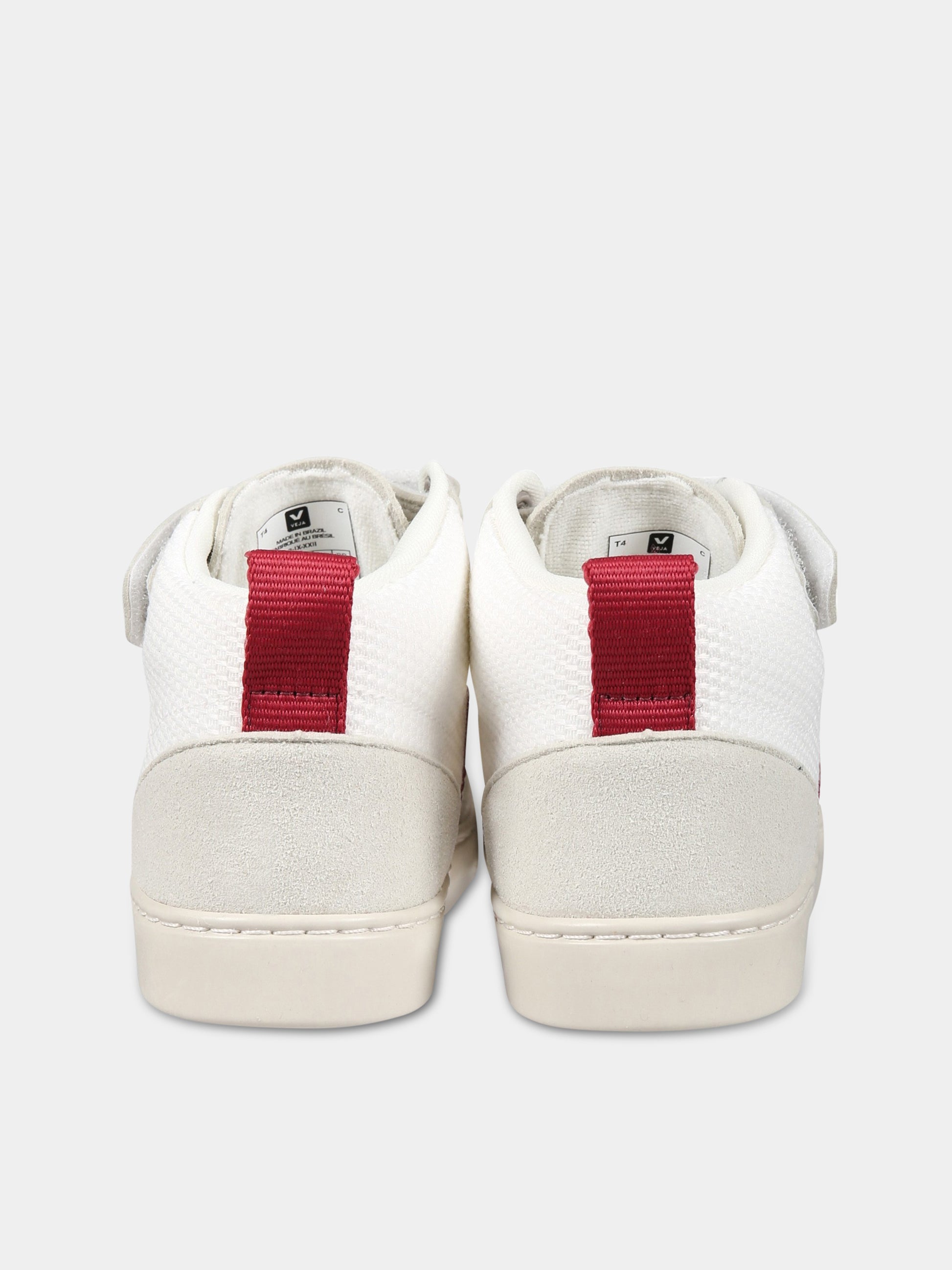 Sneakers bianche per bambino con logo rosso,Veja,DV1703244C
