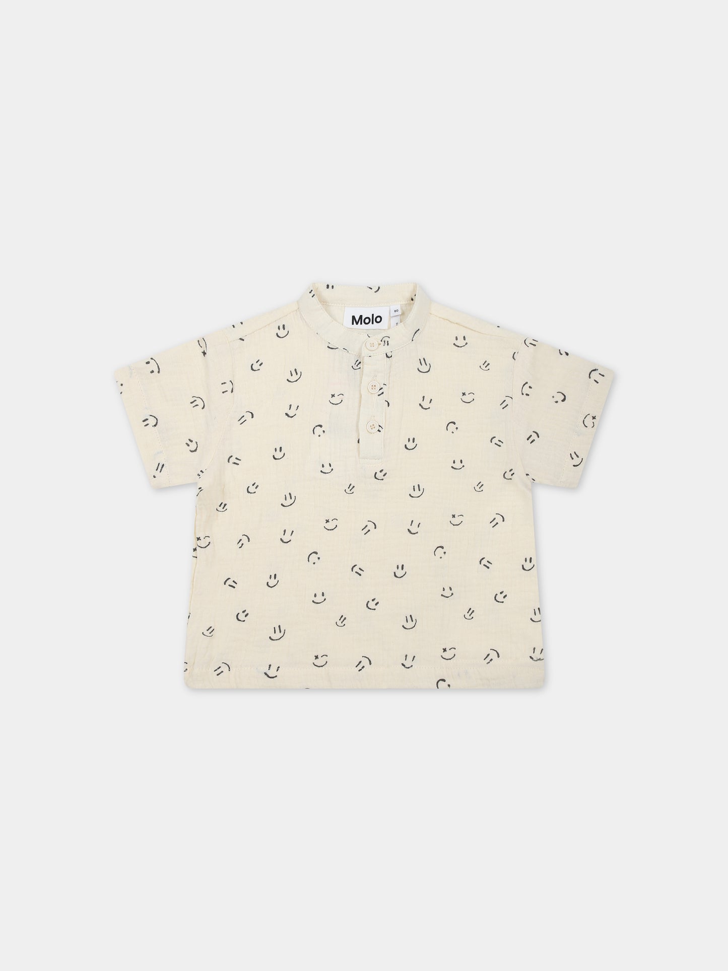 T-shirt bianca per neonati con smile,Molo,6S23A212 6723