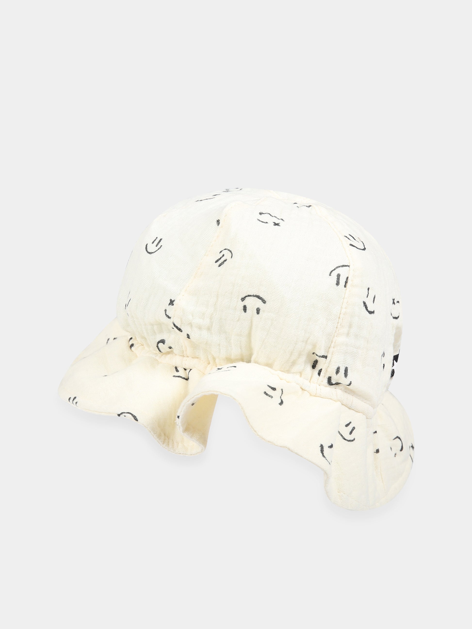 Cloche bianca per neonati con smile nero all-over,Molo,7S23T202 6723