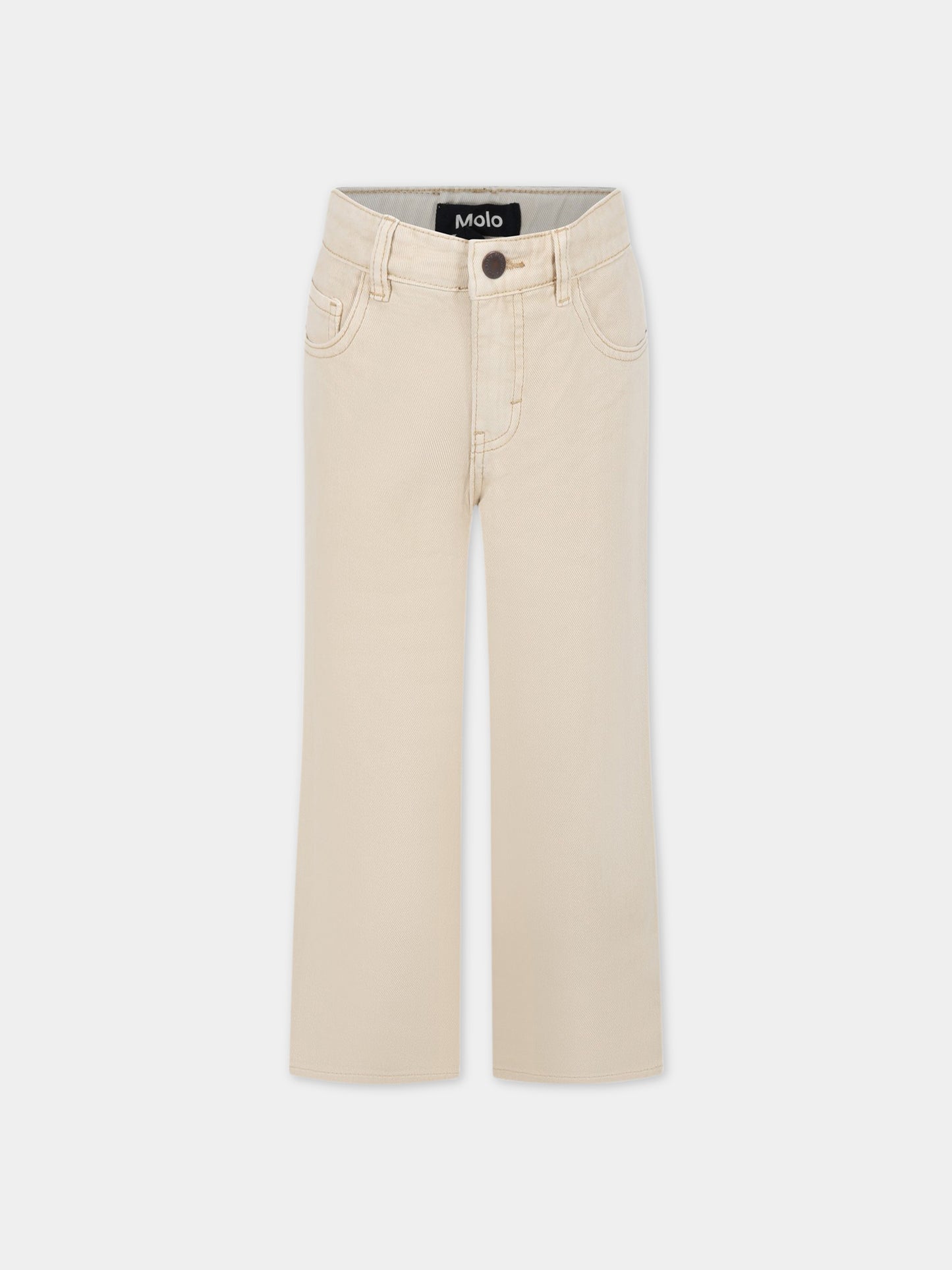 Jeans beige per bambino con logo,Molo,6S23I103 8697