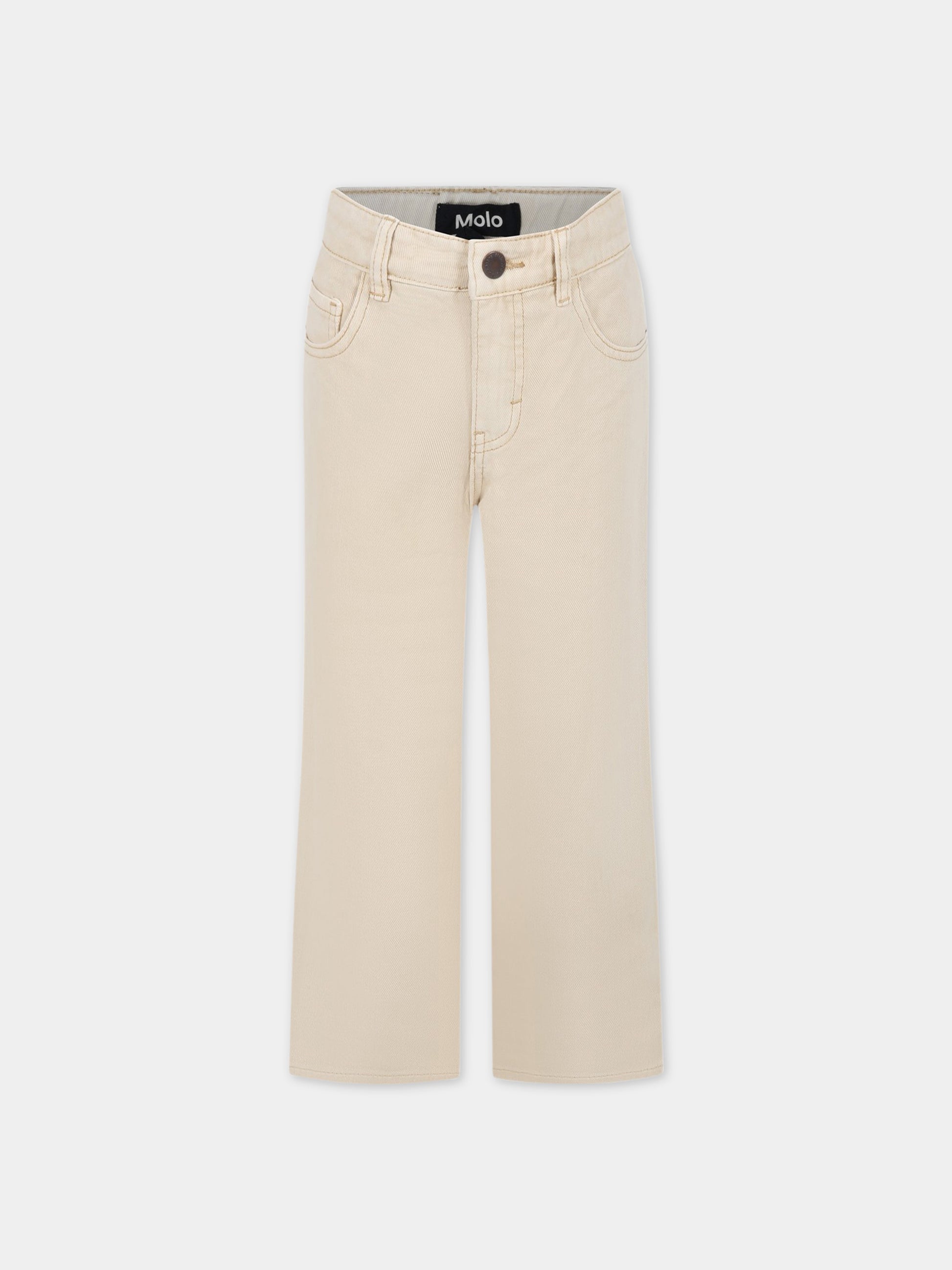 Jeans beige per bambino con logo,Molo,6S23I103 8697