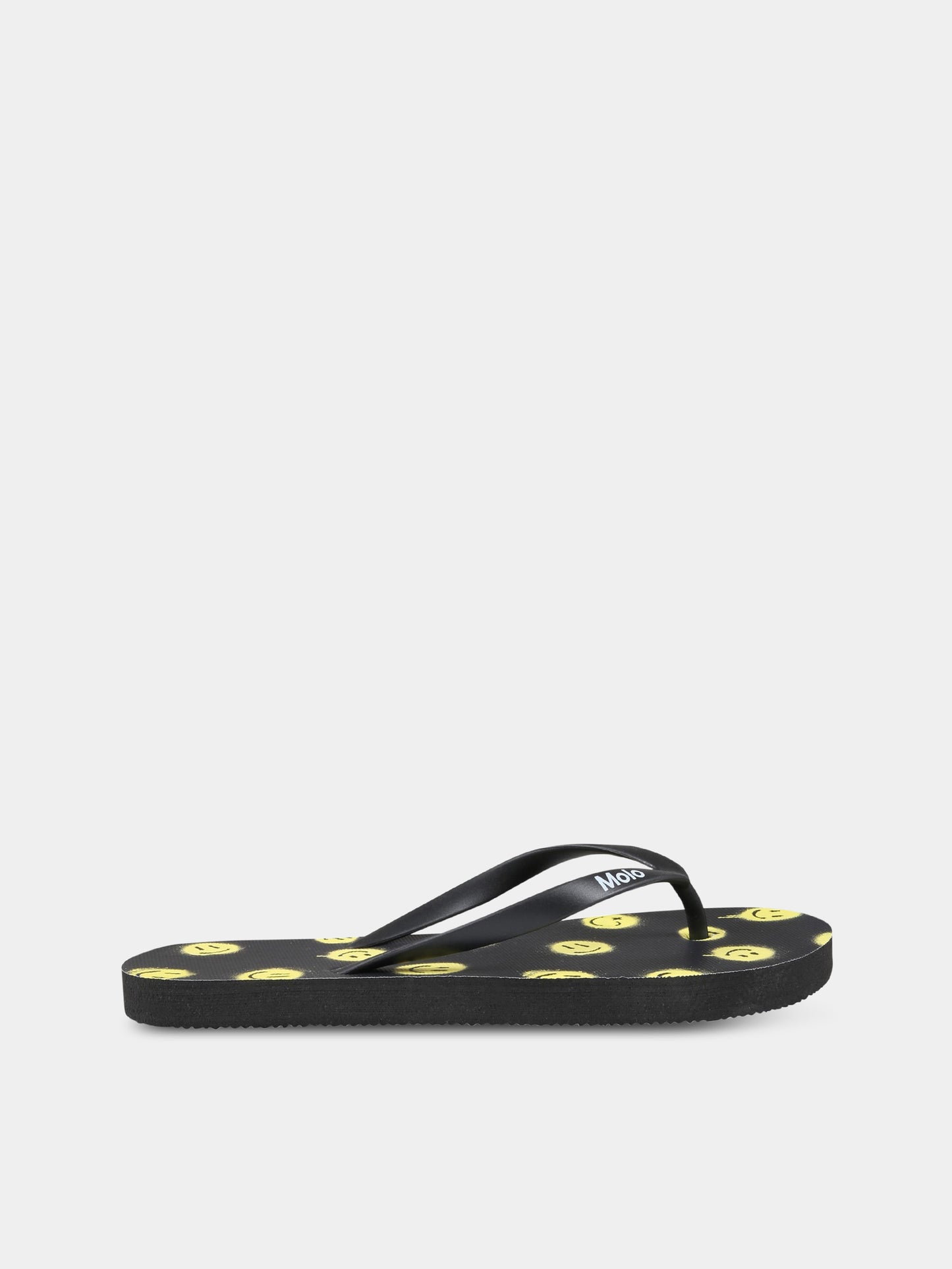 Infradito nere per bambino con smile e logo,Molo,7S23U201 6708