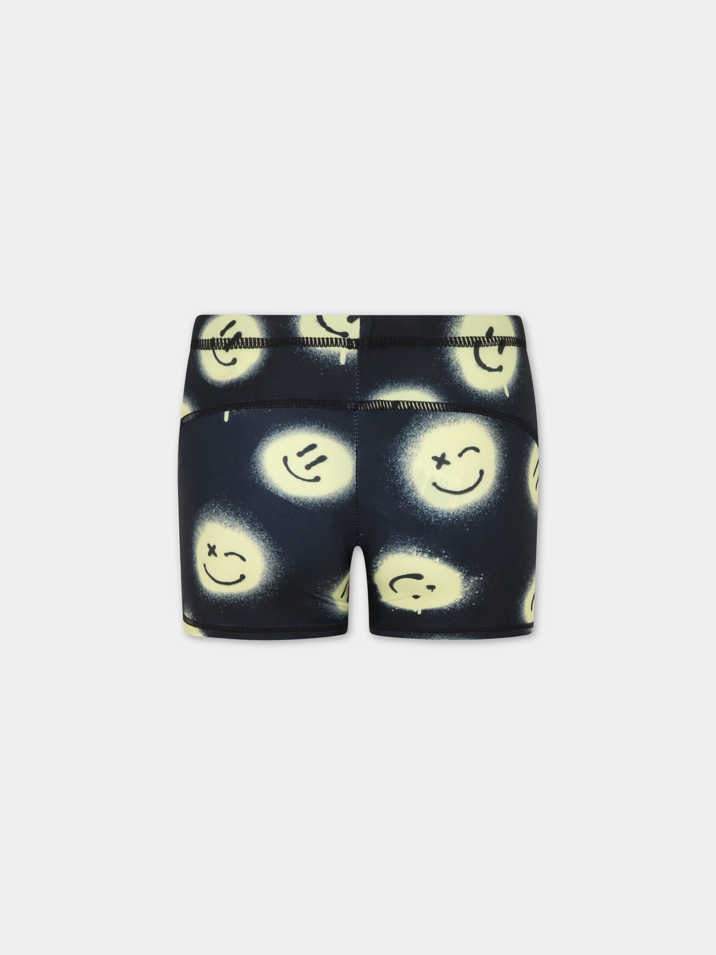 Boxer nero per bambino con smiley e logo,Molo,8S23P306 6708