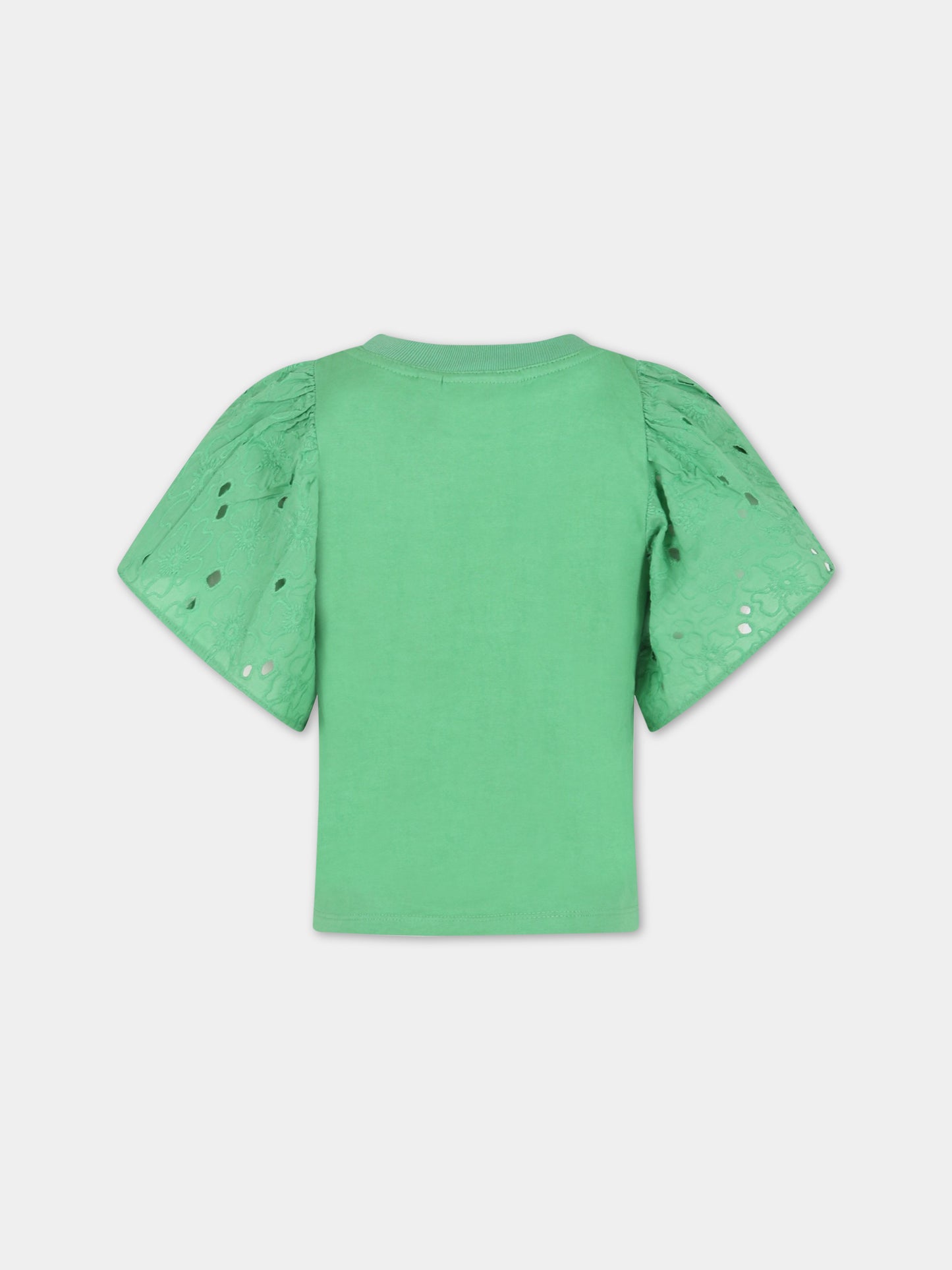 T-shirt verde per bambina con rouches,Molo,2S23A204 8707
