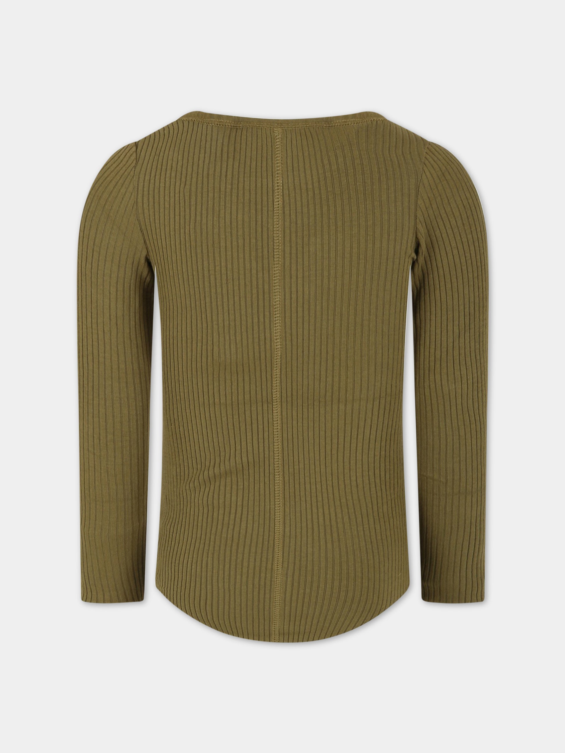 T-shirt verde per bambina con patch logato,Molo,2S23A401 8693