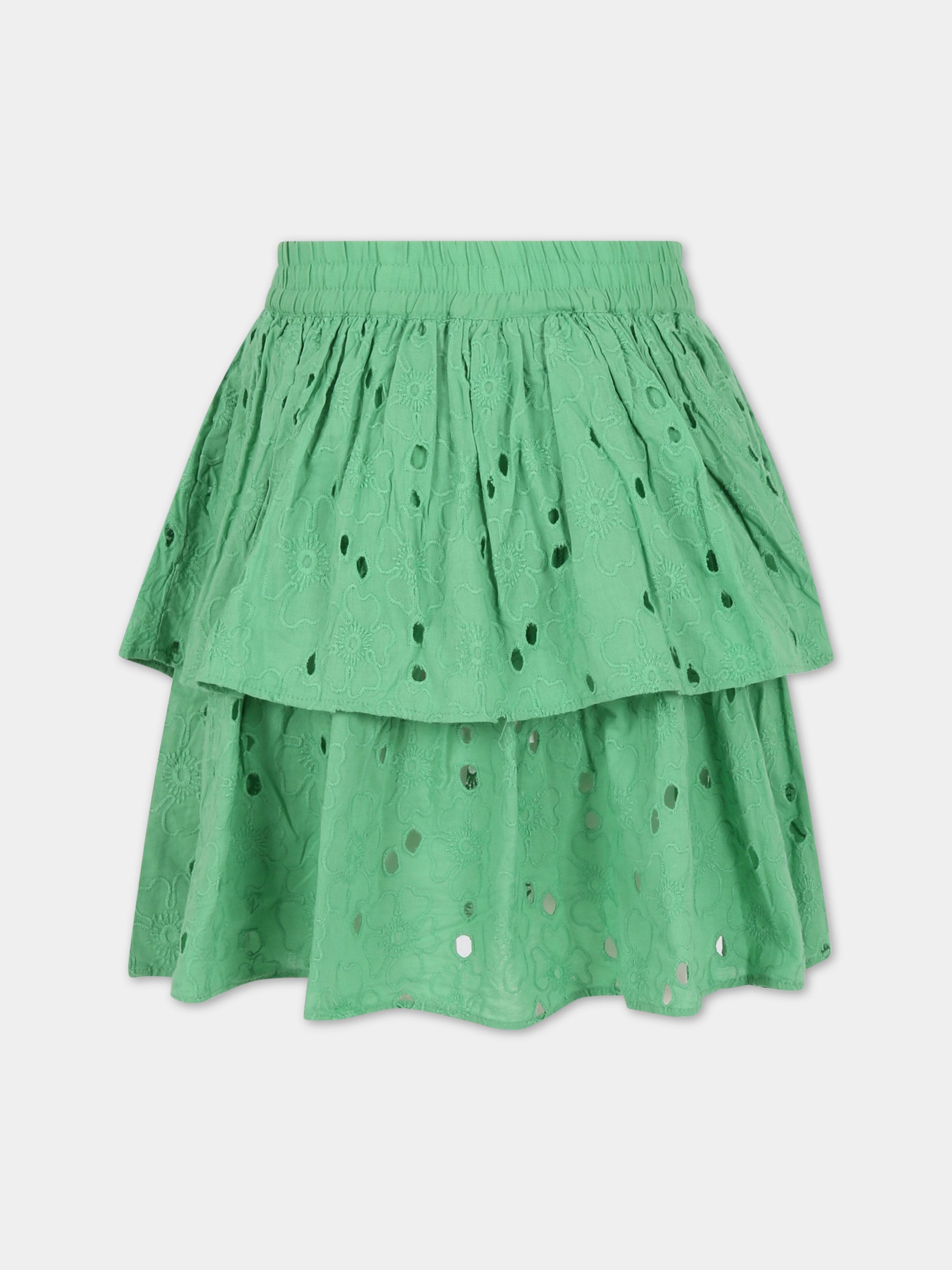 Gonna verde per bambina,Molo,2S23D106 8707