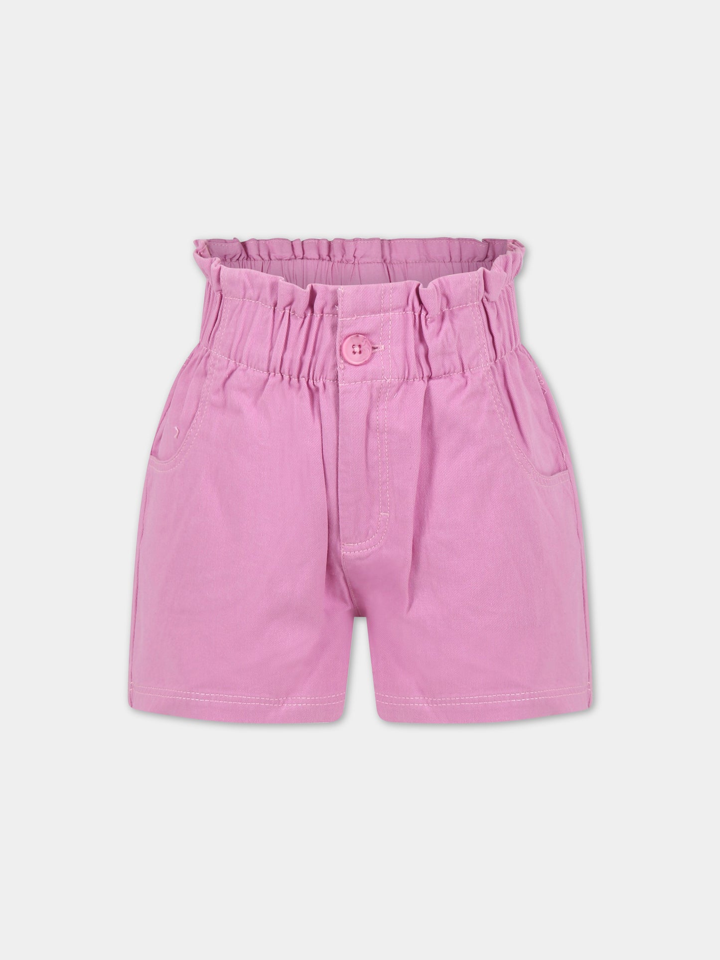 Shorts rosa per bambina con patch logato,Molo,2S23H103 8706