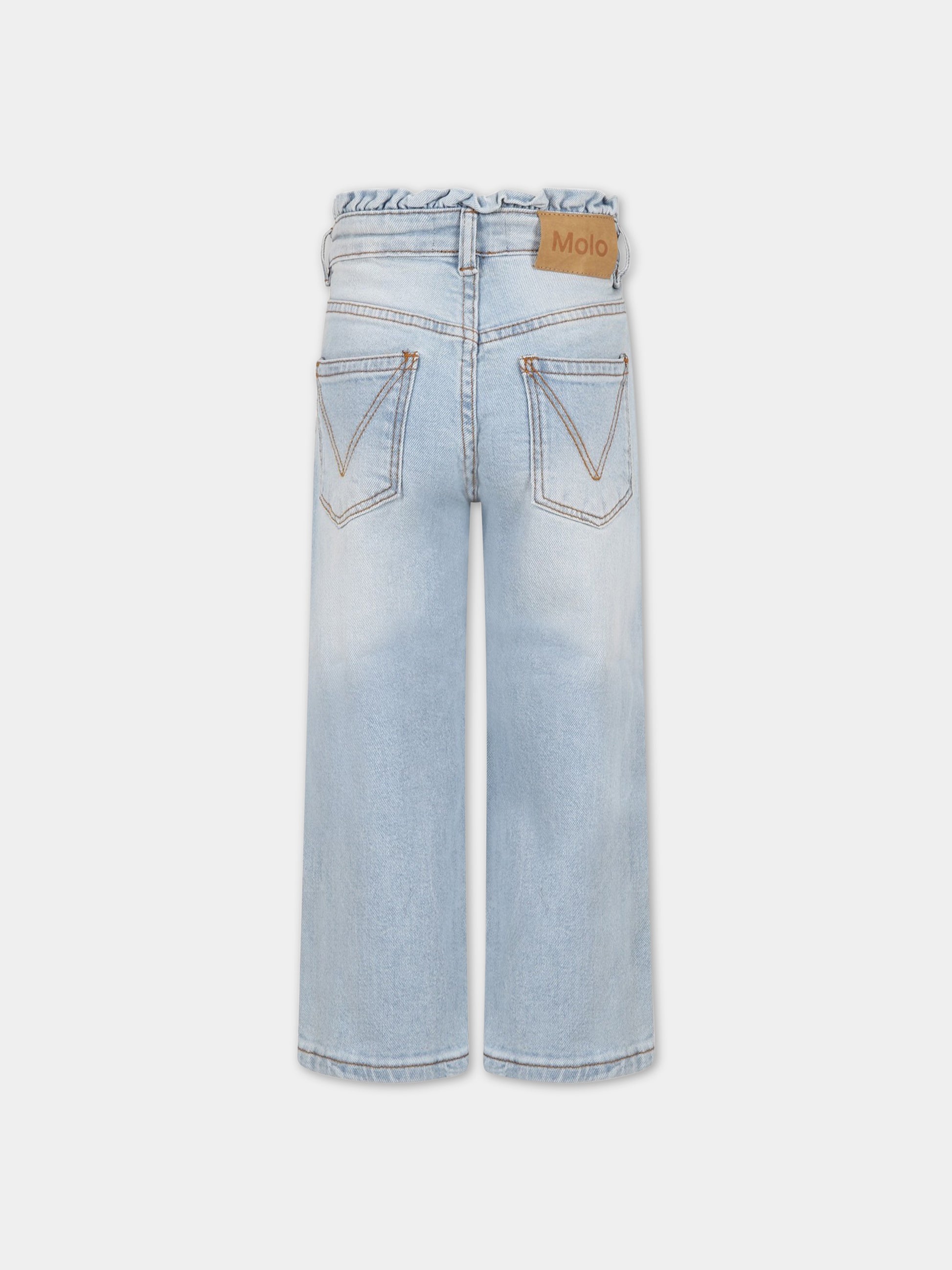 Jeans celesti per bambina con patch logato,Molo,2S23I111 8519