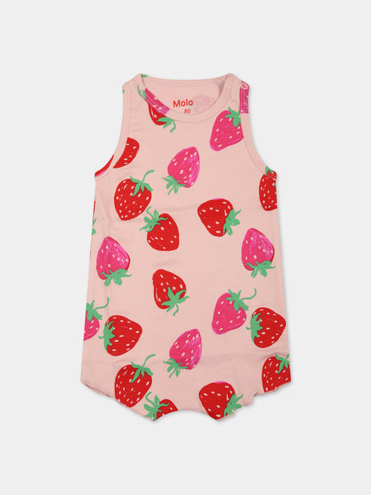 Pagliaccetto rosa per neonata con stampa fragola,Molo,4S23B302 6752