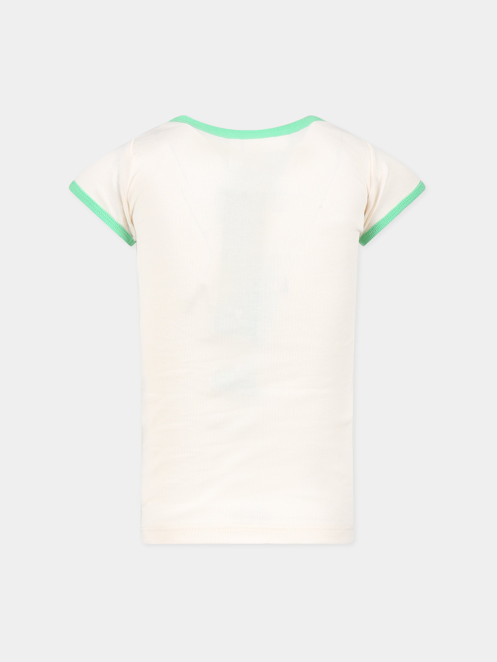 T-shirt avorio per bambina con stampa sole e scritta  Stay Sunny ,Molo,6S23A218 2444