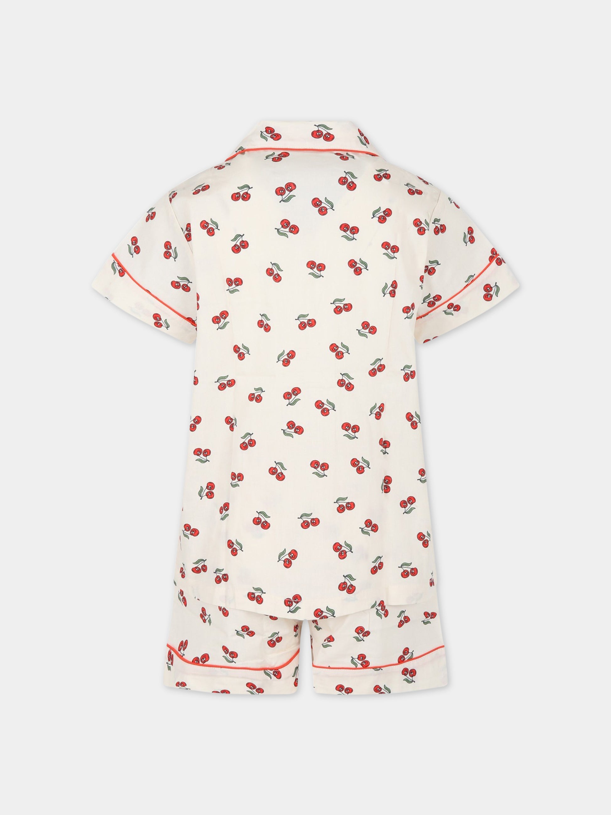 Pigiama avorio per bambina con ciliegie,Molo,6S23R502 6835