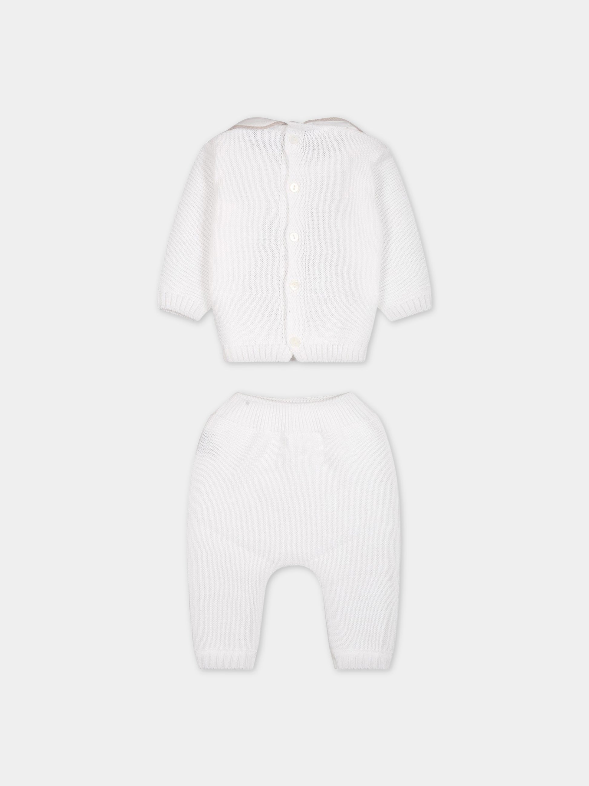 Completo bianco per neonati con orso,Little Bear,6126 BIANCO