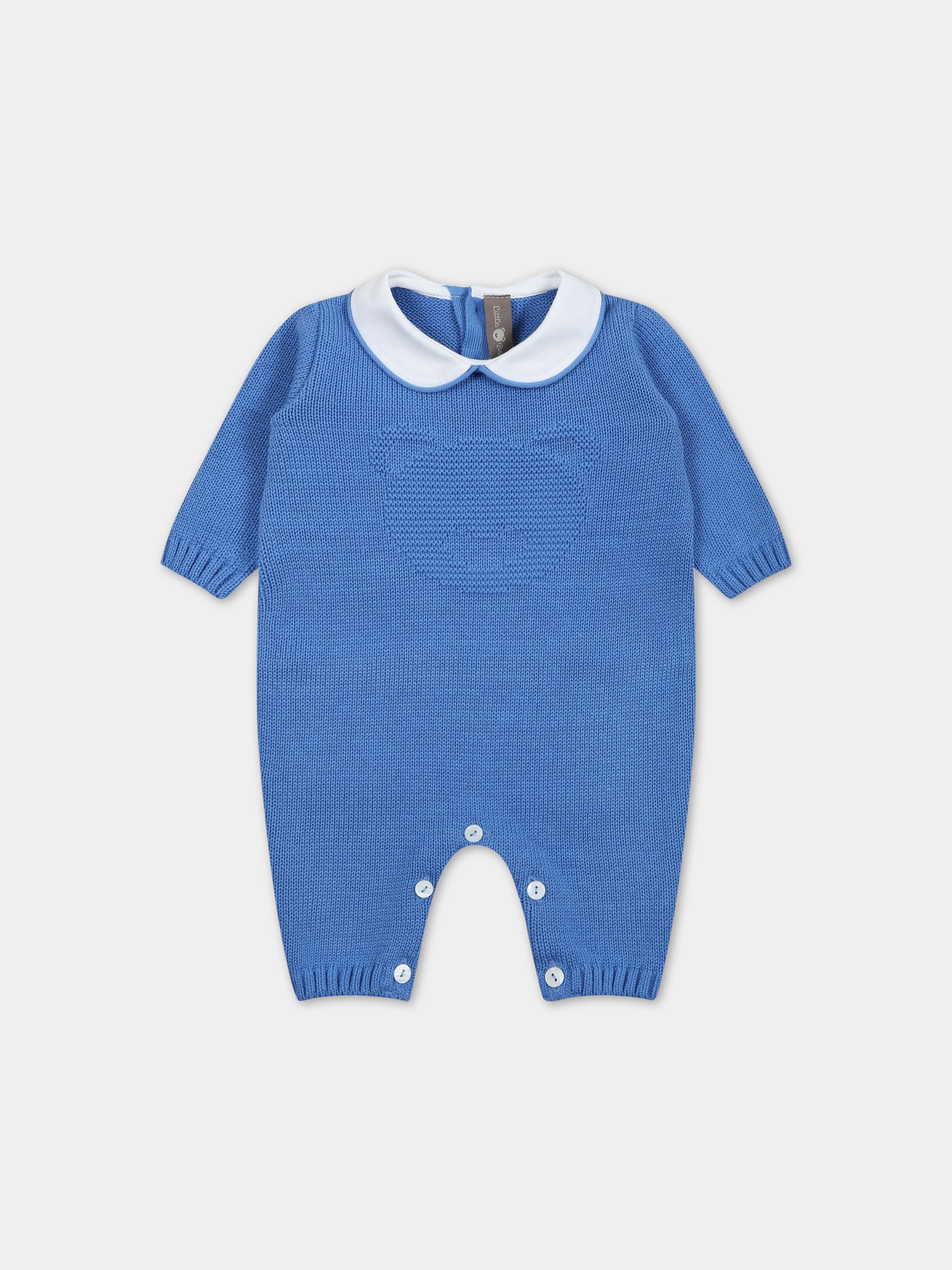 Tutina azzurra per neonato con orso,Little Bear,6109 AZZURRO