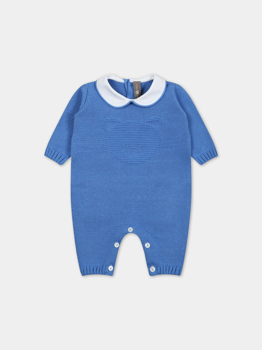 Tutina azzurra per neonato con orso,Little Bear,6109 AZZURRO