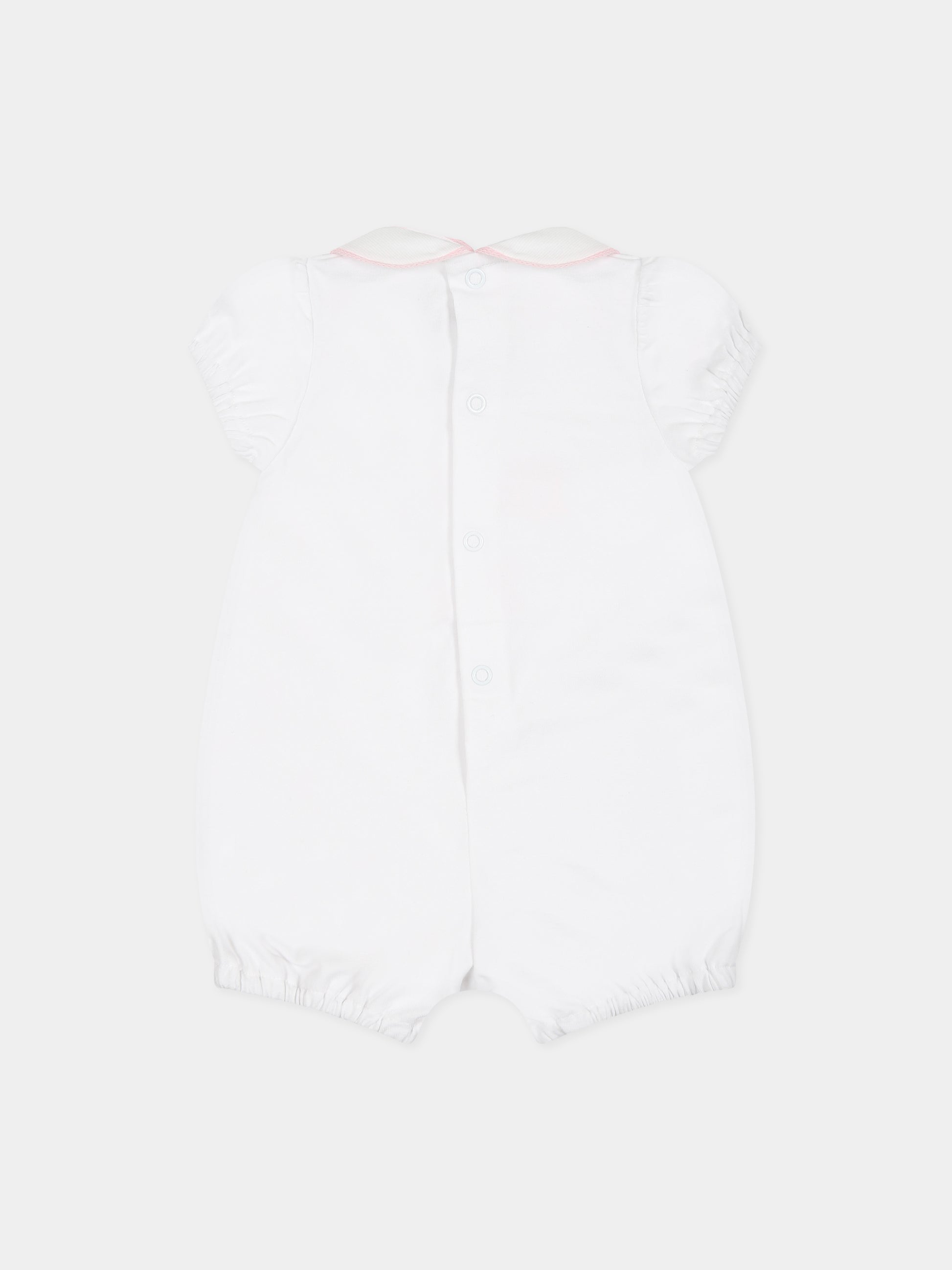 Pagliaccetto bianco per neonata con scritta  Little Sis ,Little Bear,6050 BIANCO/ROSA