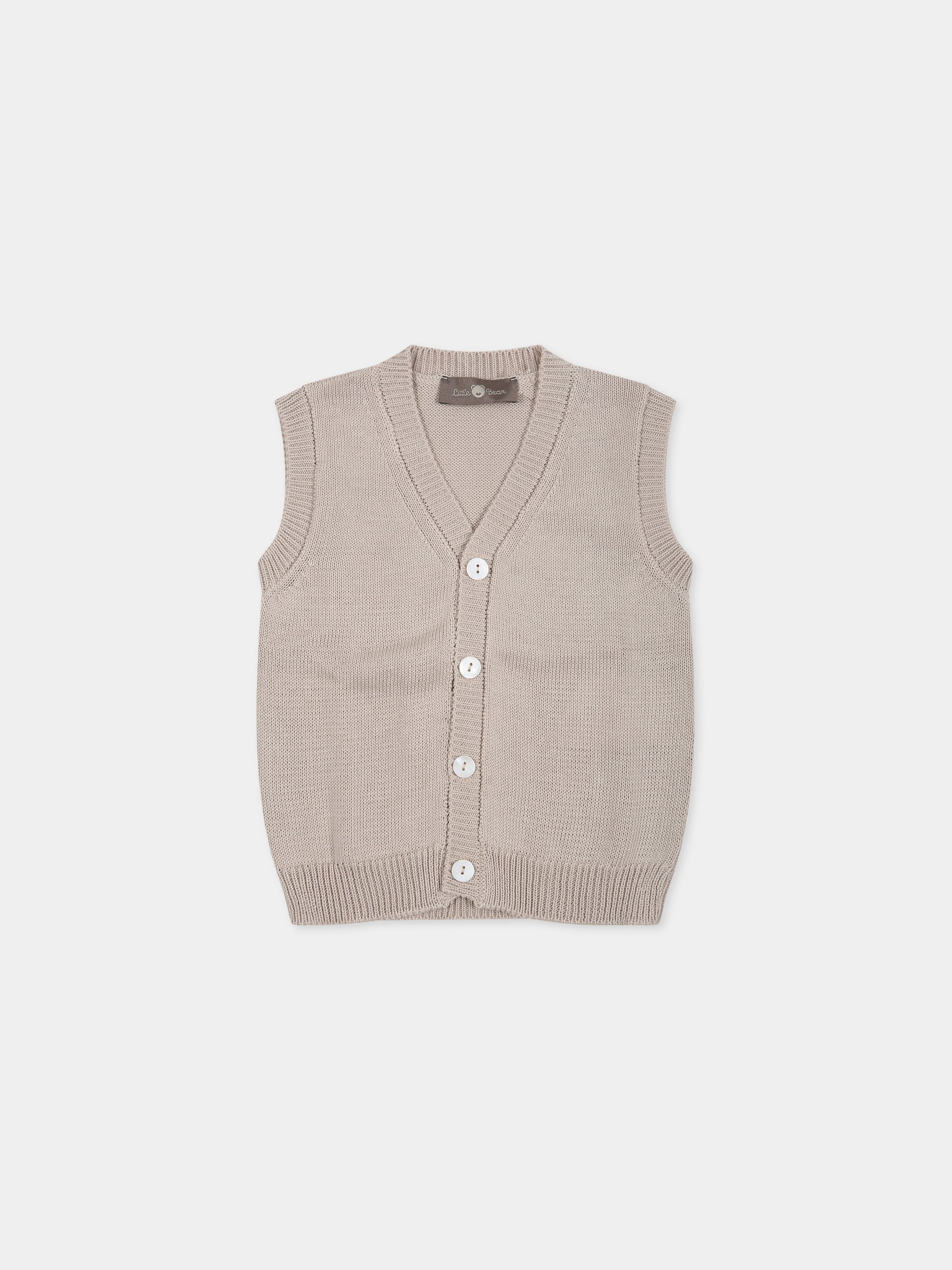 Gilet beige per neonato,Little Bear,6152 CORDA
