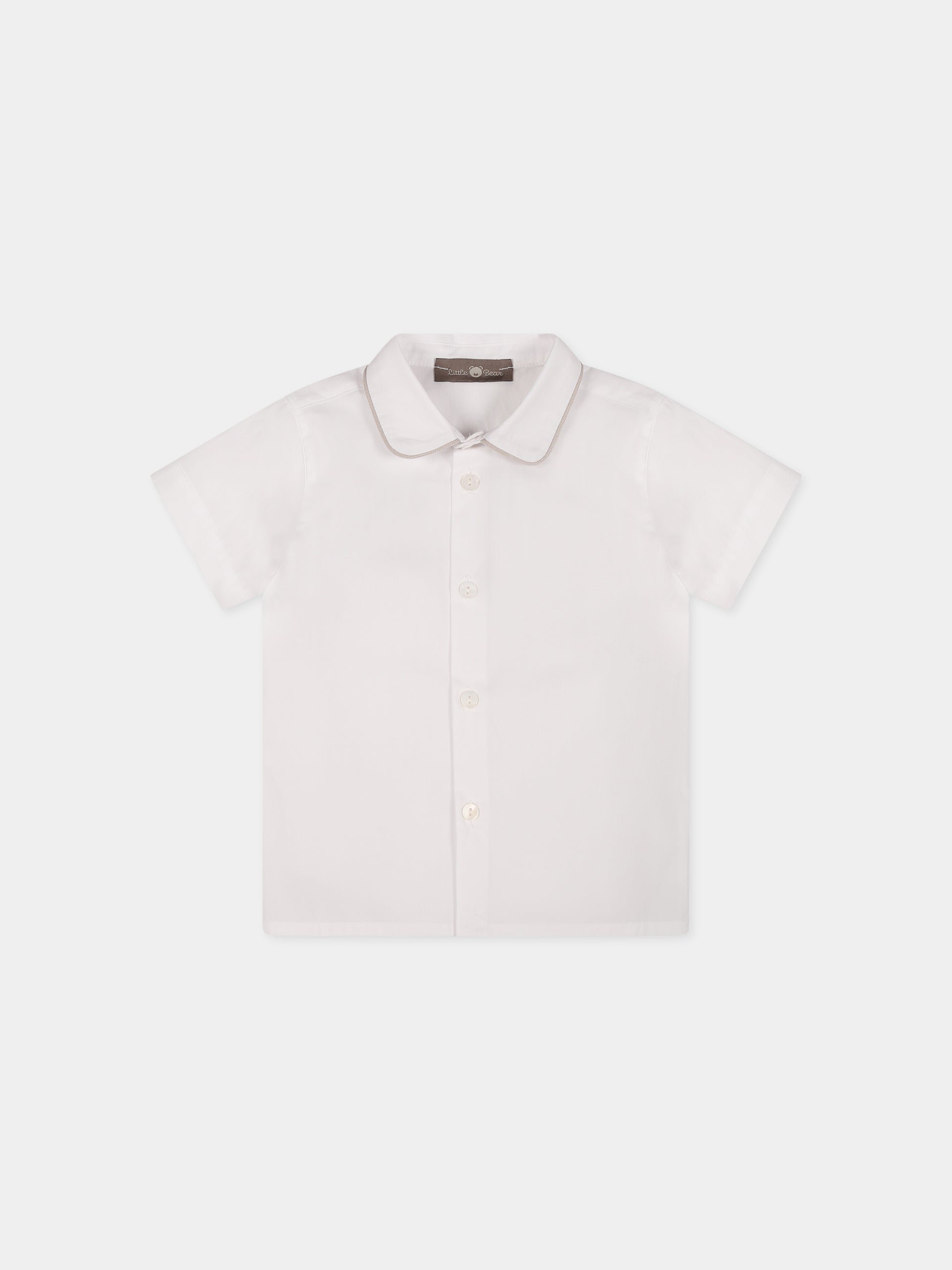 Camicia bianca per neonato,Little Bear,6209 BIANCO/CORDA