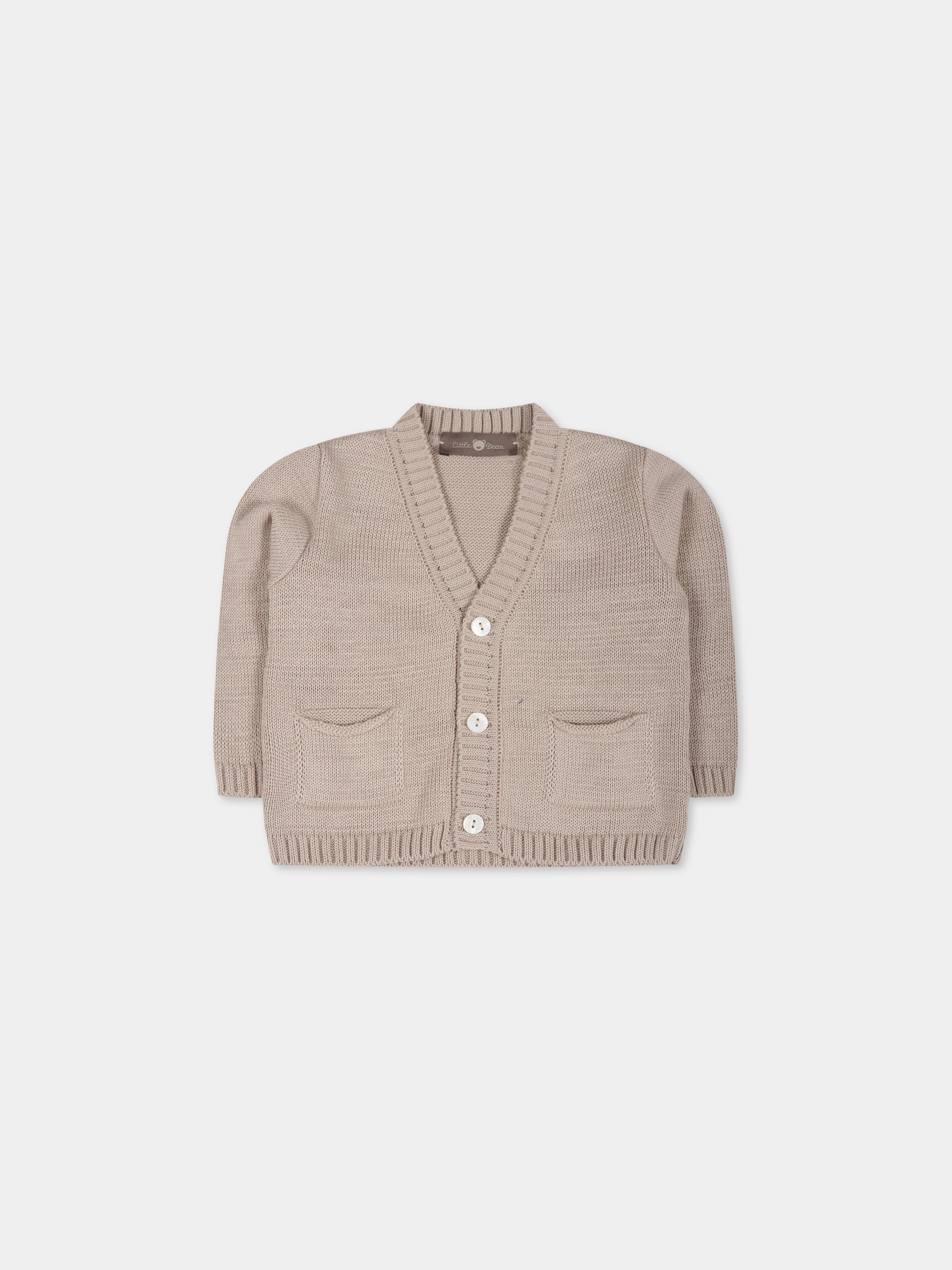 Cardigan beige per neonato,Little Bear,6150 CORDA