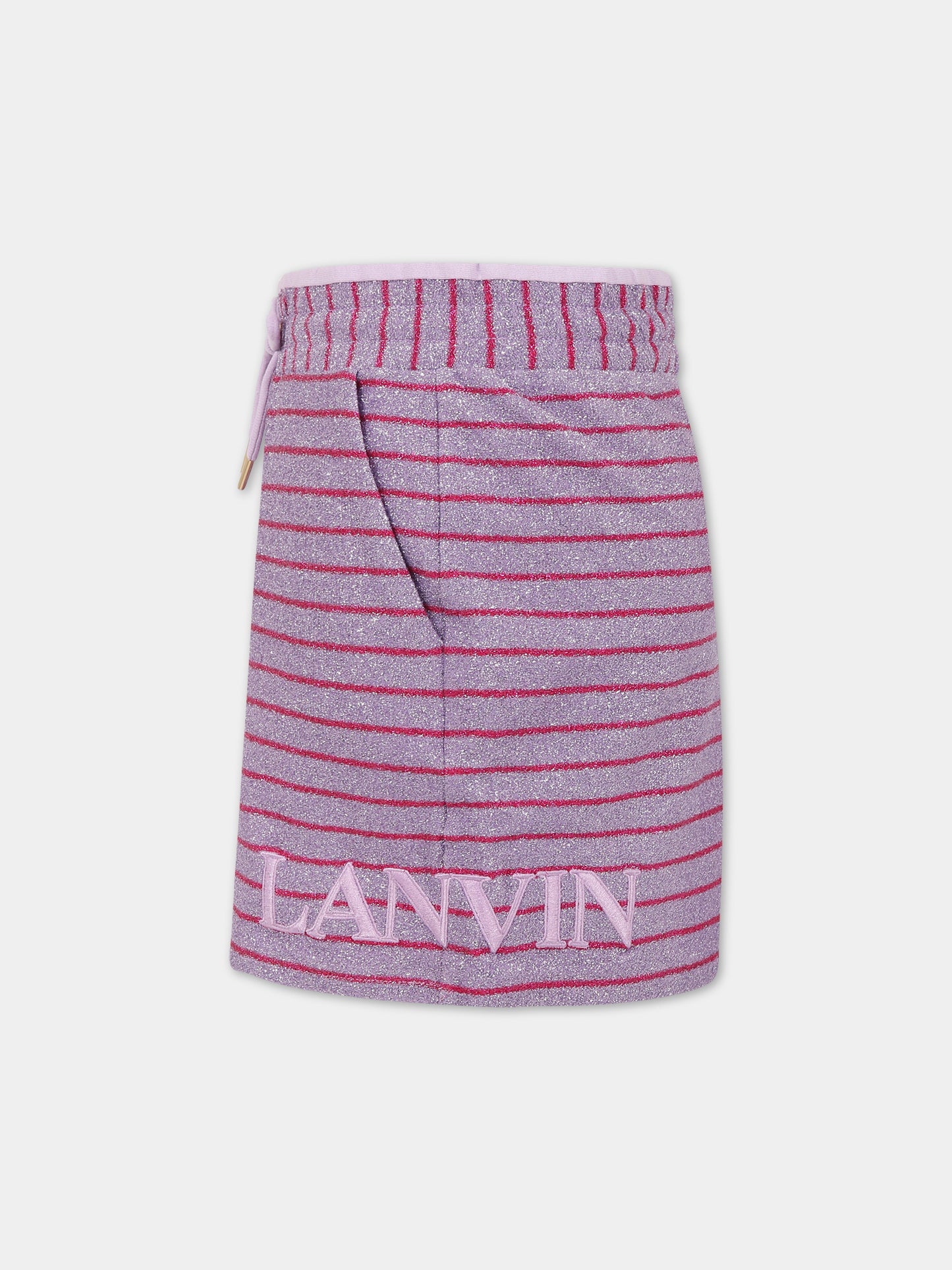Gonna viola per bambina con logo,Lanvin Petite,N13022 933