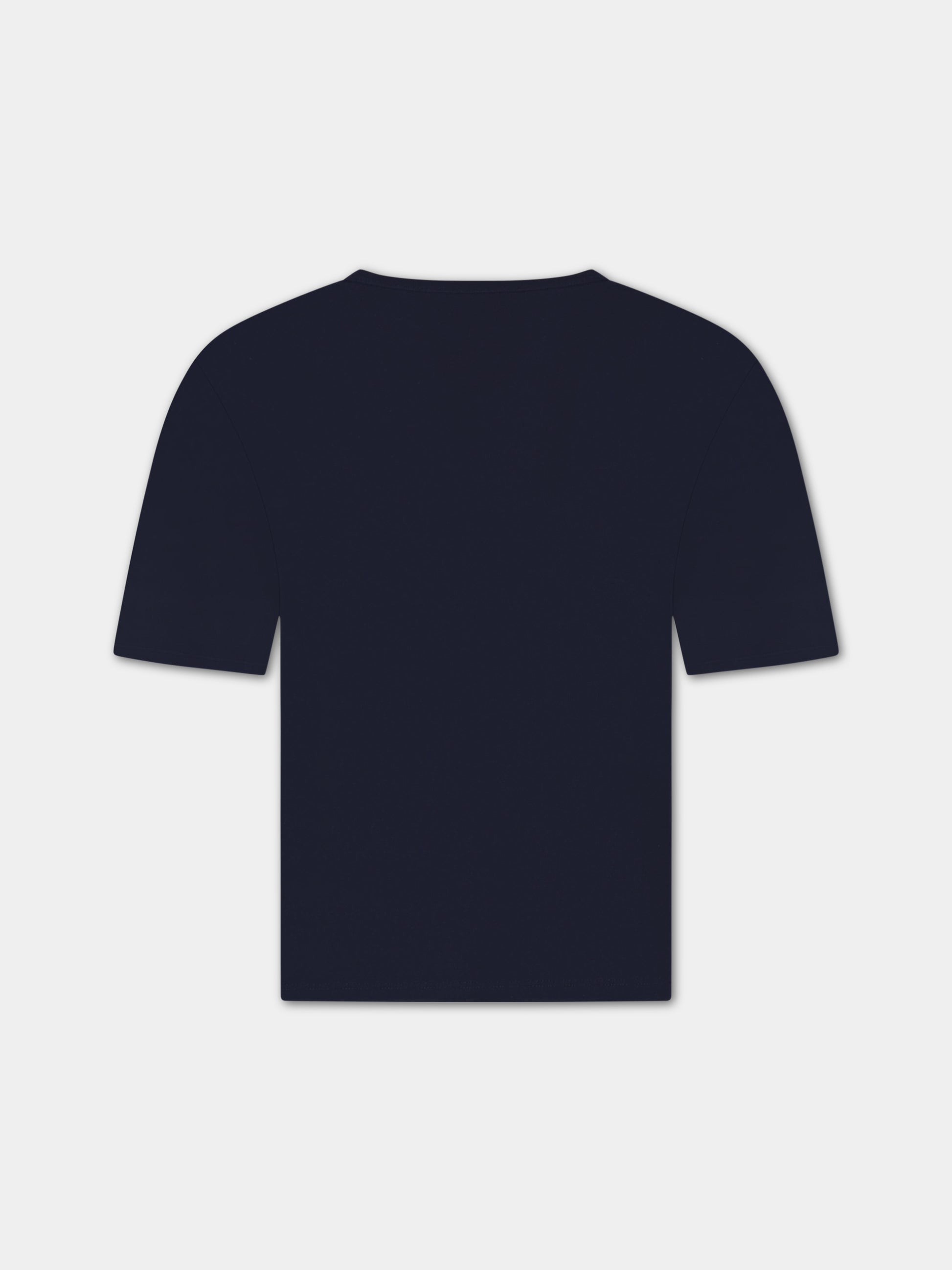 T-shirt blu per bambina con tigre e logo,Zadig & Voltaire Kids,X15386 83D