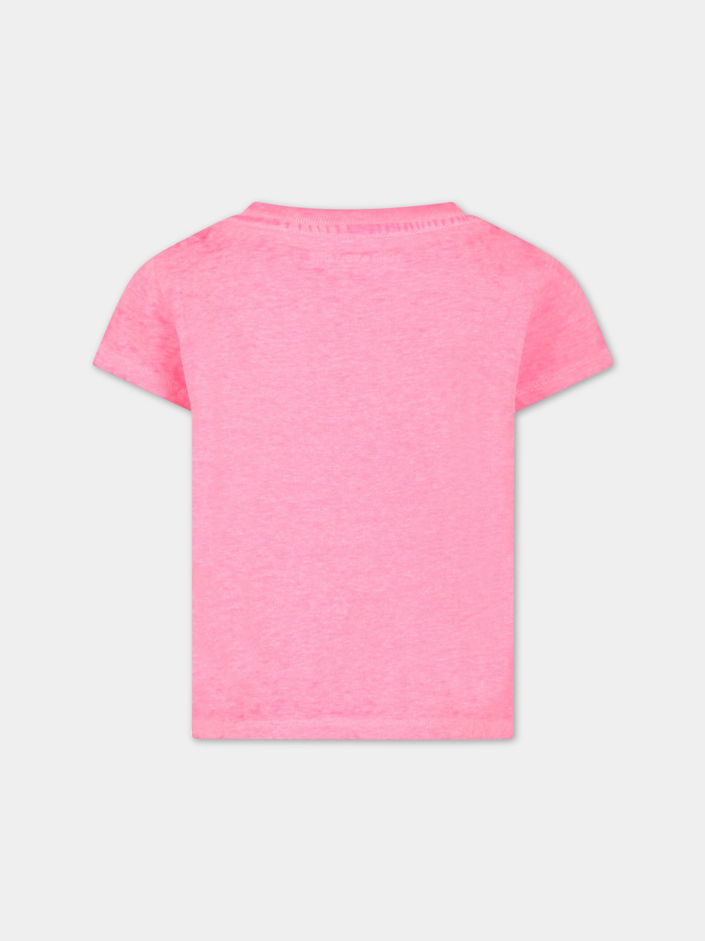 T-shirt rosa per bambina con stampa,Zadig & Voltaire Kids,X15383 437