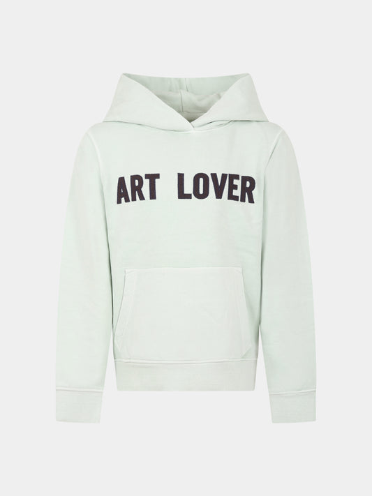 Felpa verde per bambini con scritta  Art lover ,Zadig & Voltaire Kids,X25364 72E