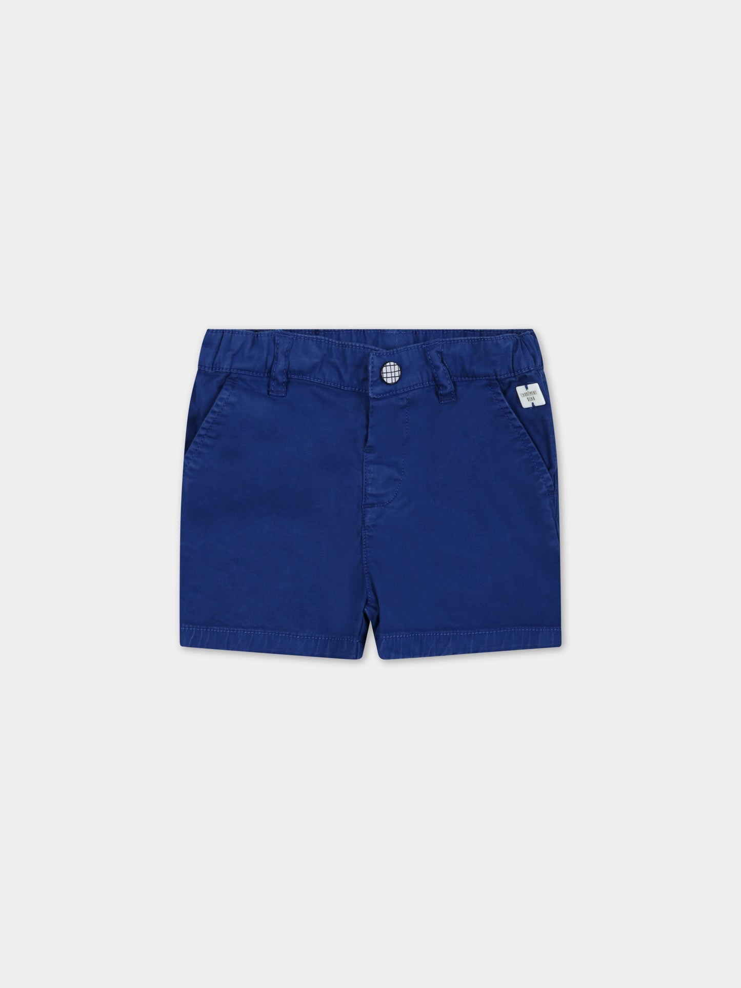 Shorts blu per neonato con patch logato,Carrement Beau,Y04154 830
