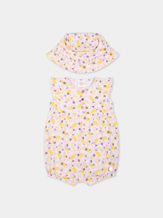 Completo bianco per neonata con logo,Carrement Beau,Y98208 10P