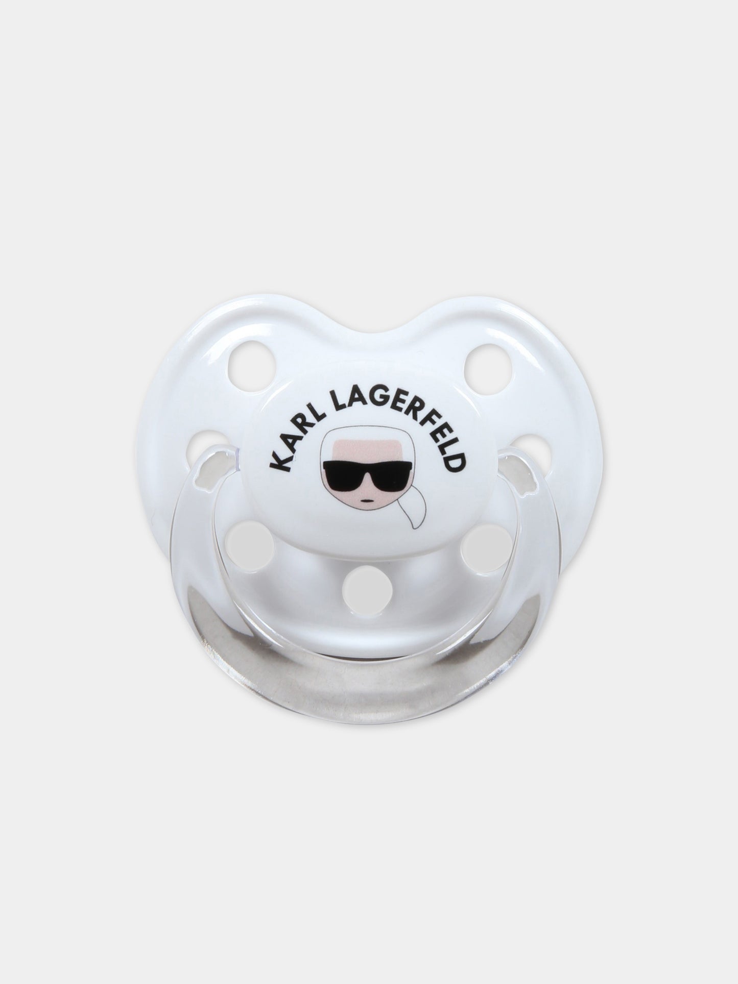 Ciuccio bianco per neonati con logo,Karl Lagerfeld Kids,Z90058 10P