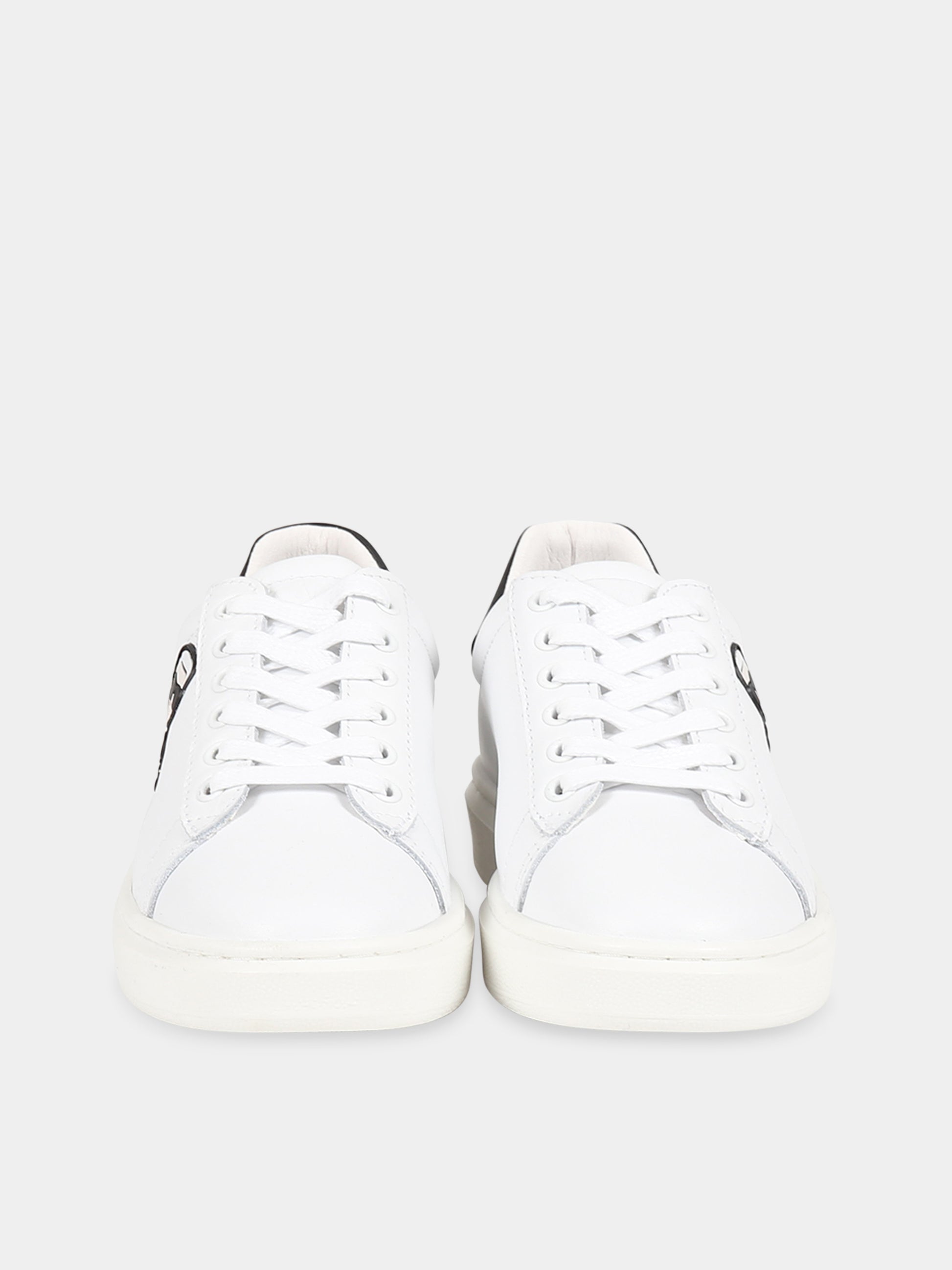 Sneakers bianco per bambini con patch Karl Lagerfeld e logo,Karl Lagerfeld Kids,Z29059 10B