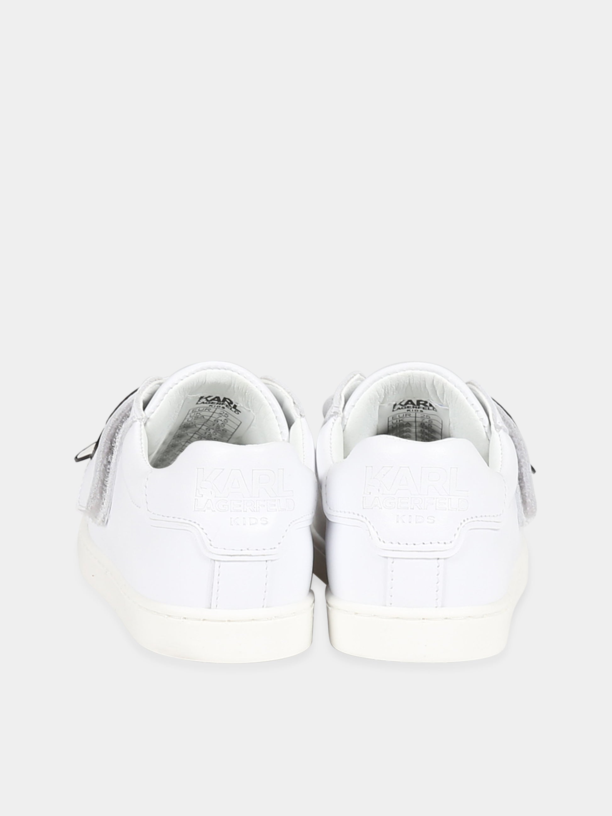 Sneakers bianco per neonato con patch  Karl Lagerfeld e logo,Karl Lagerfeld Kids,Z09005 10B