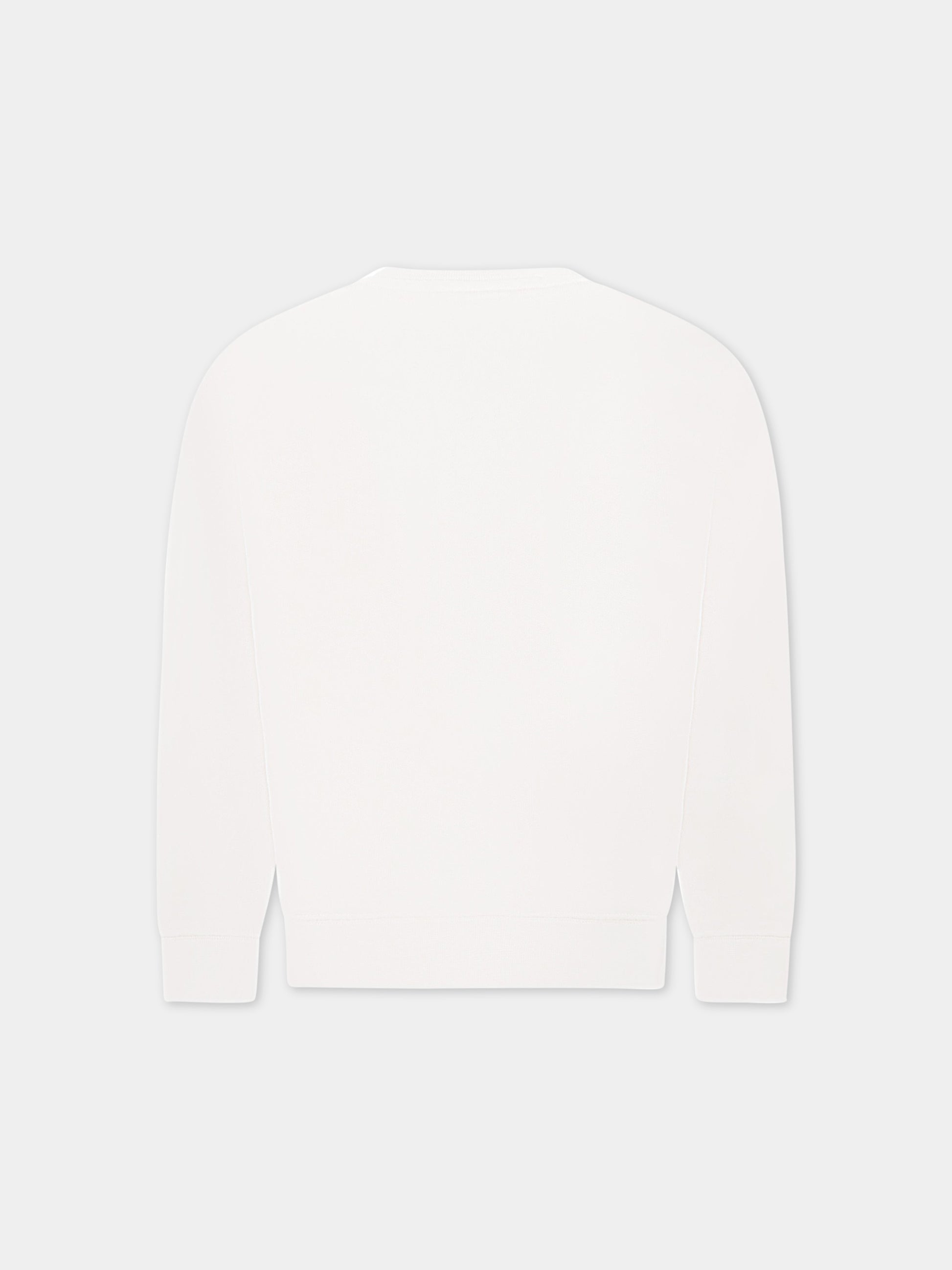 Felpa bianca con dettaglio logo per bambina,Philosophy,PJFE123 FE144 0009