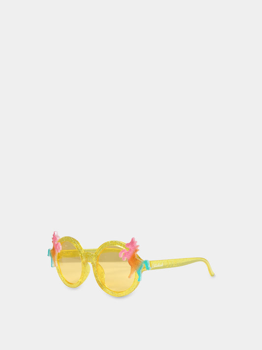 Occhiali gialli da sole per bambina con unicorni,Billieblush,U10521 549
