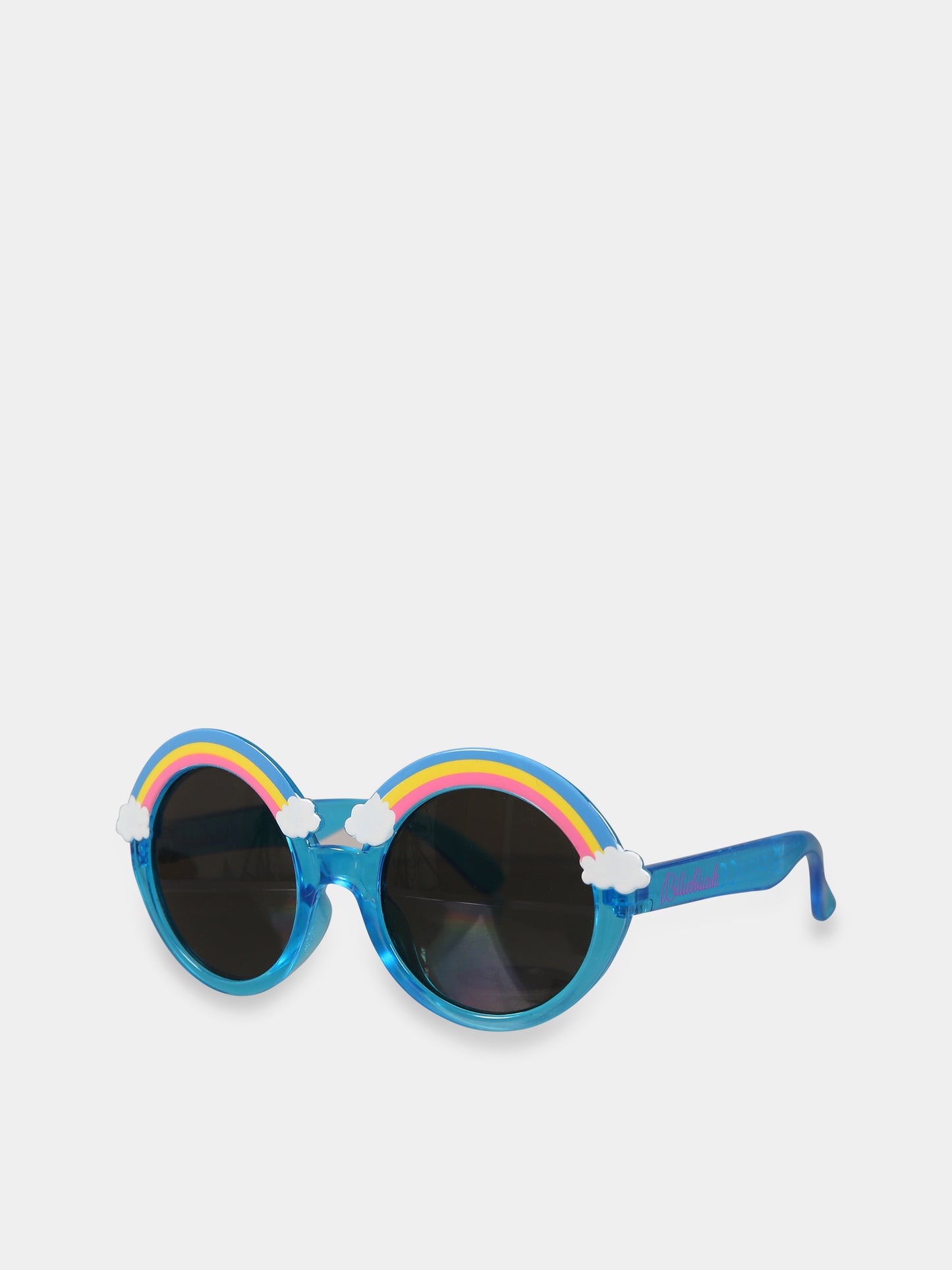 Occhiali azzurro da sole con arcobaleno e logo,Billieblush,U10522 784