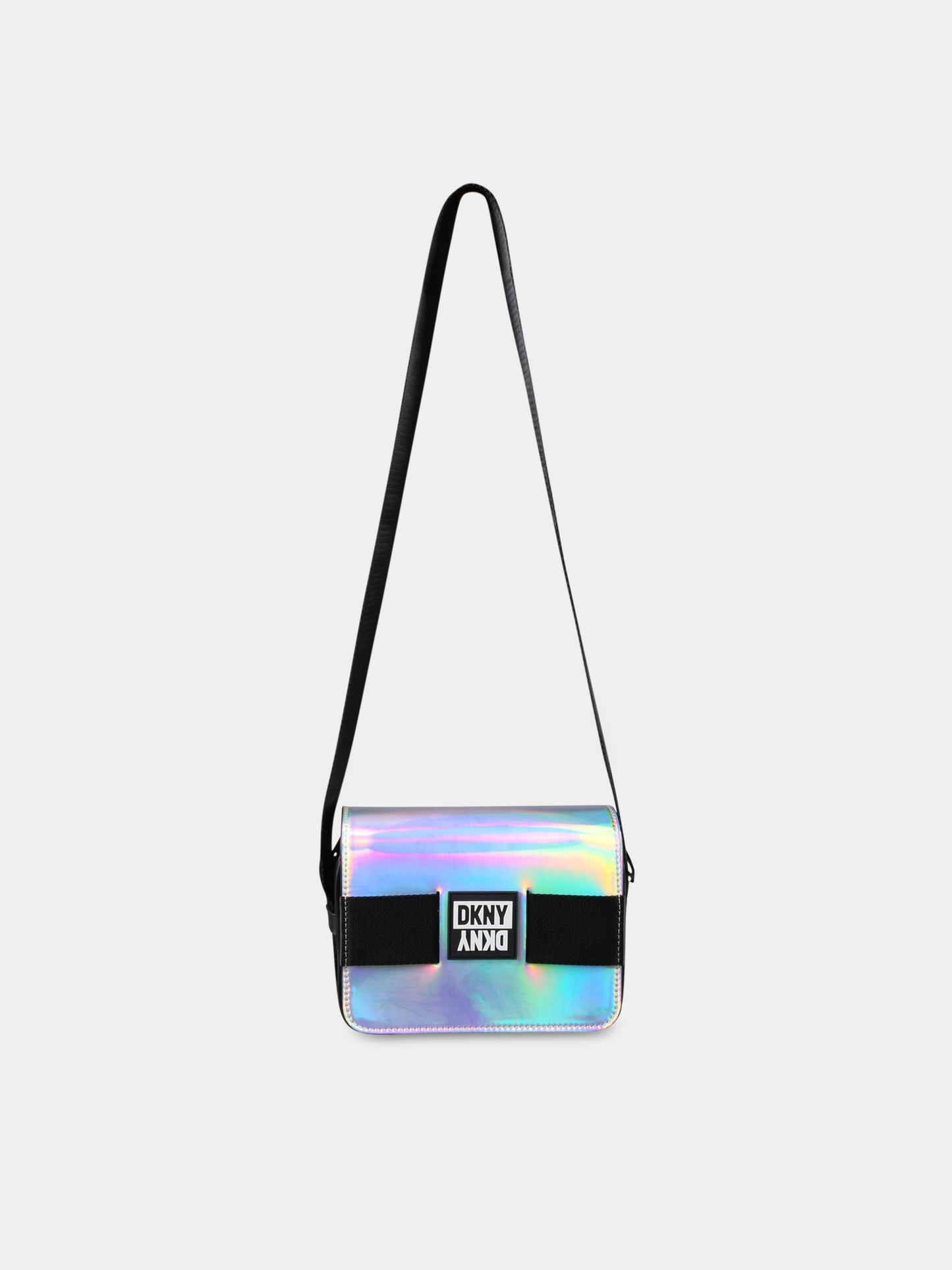 Borsa nera per bambina con logo,Dkny,D30560 111