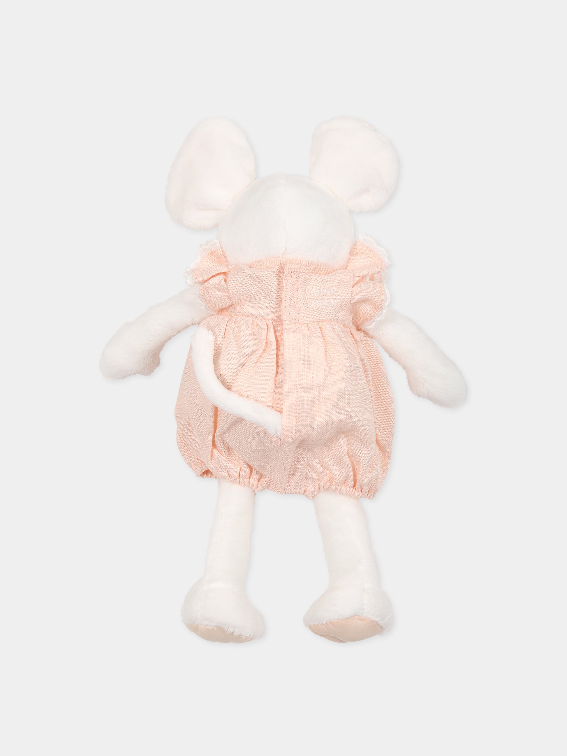 Peluche bianco per neonata con logo,Chloé Kids,C9K224 45K