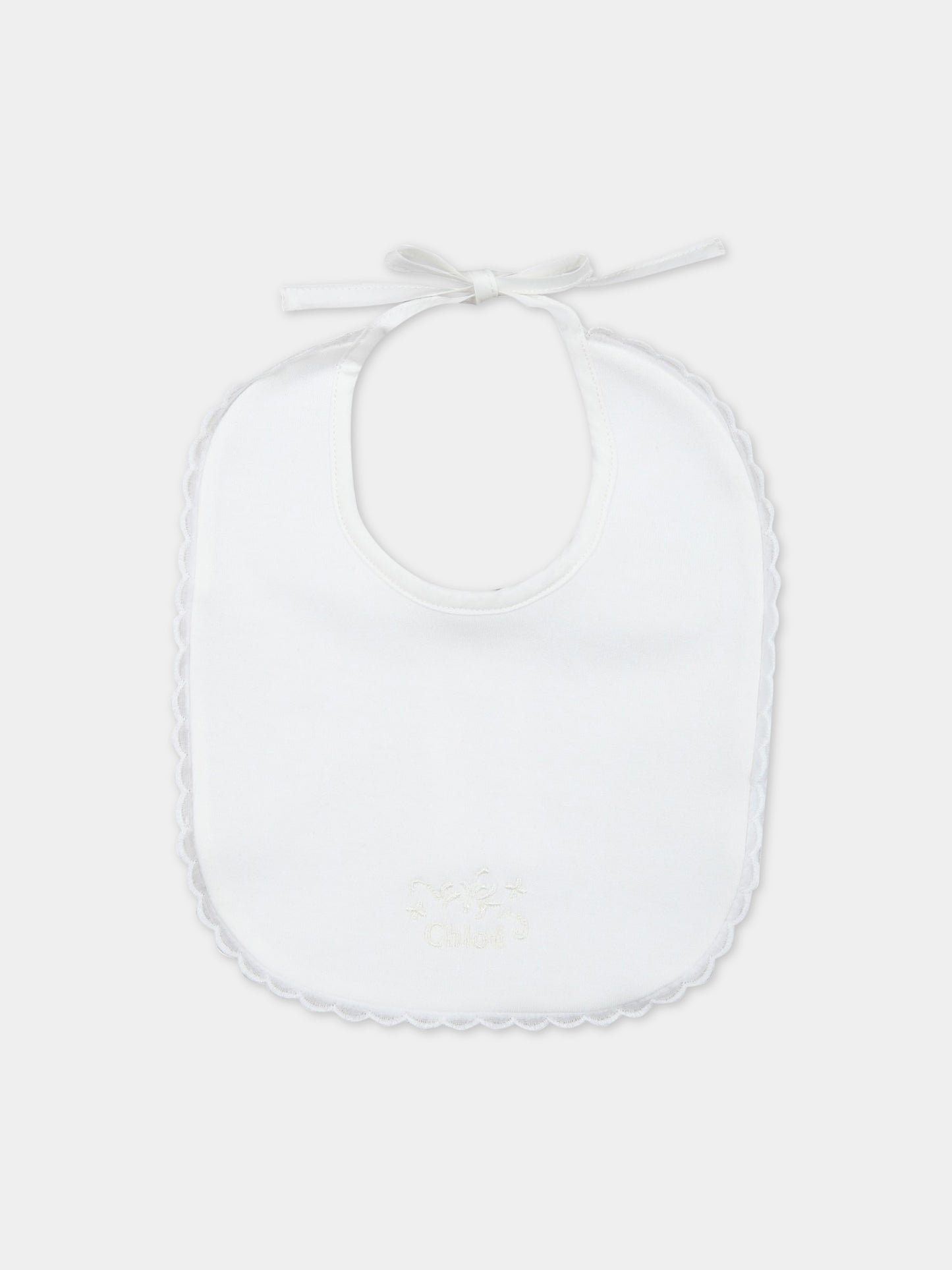 Set bianco per neonata con logo,Chloé Kids,C97302 117